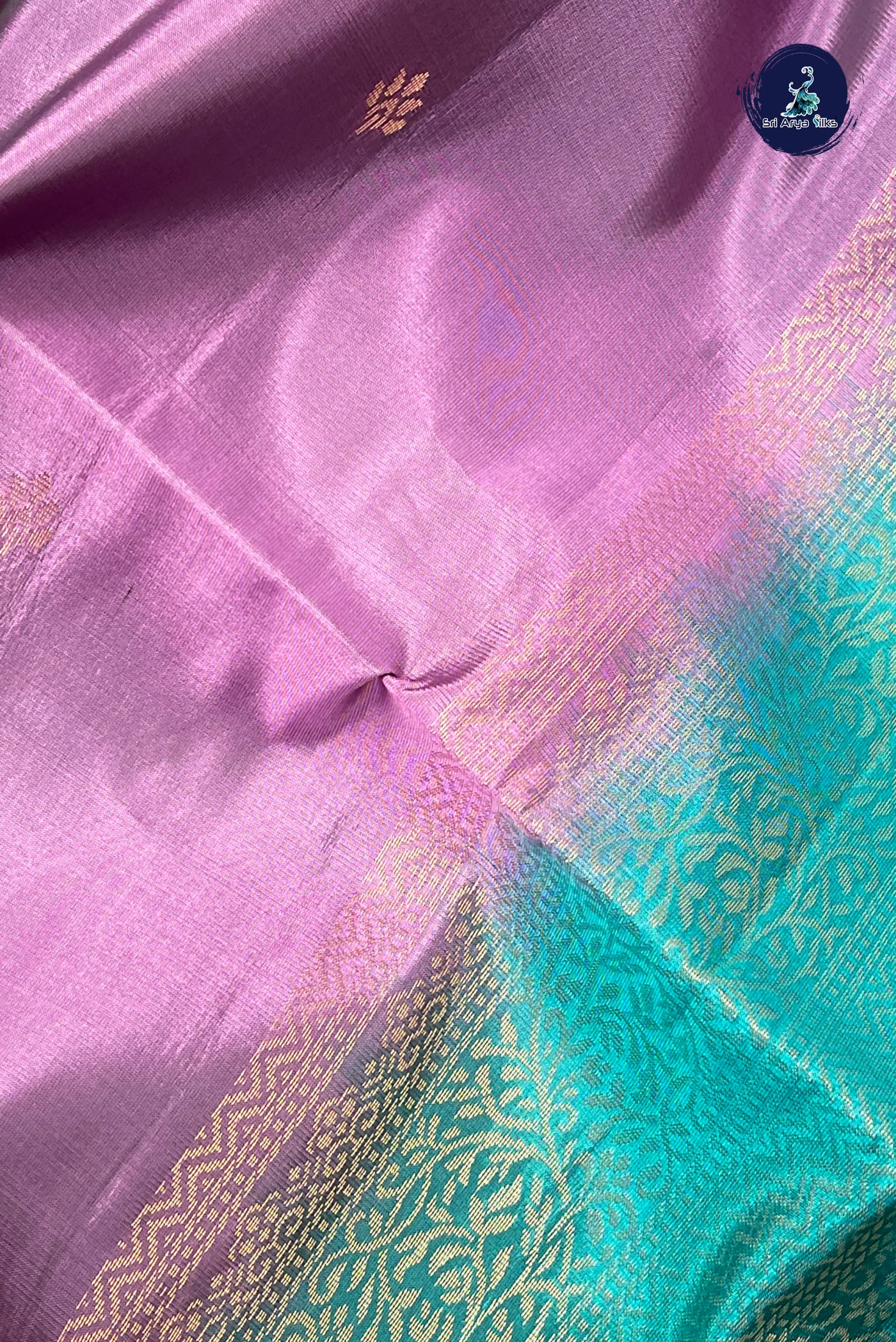 Lavender Half Pure Silk Saree With Zari Buttas Pattern