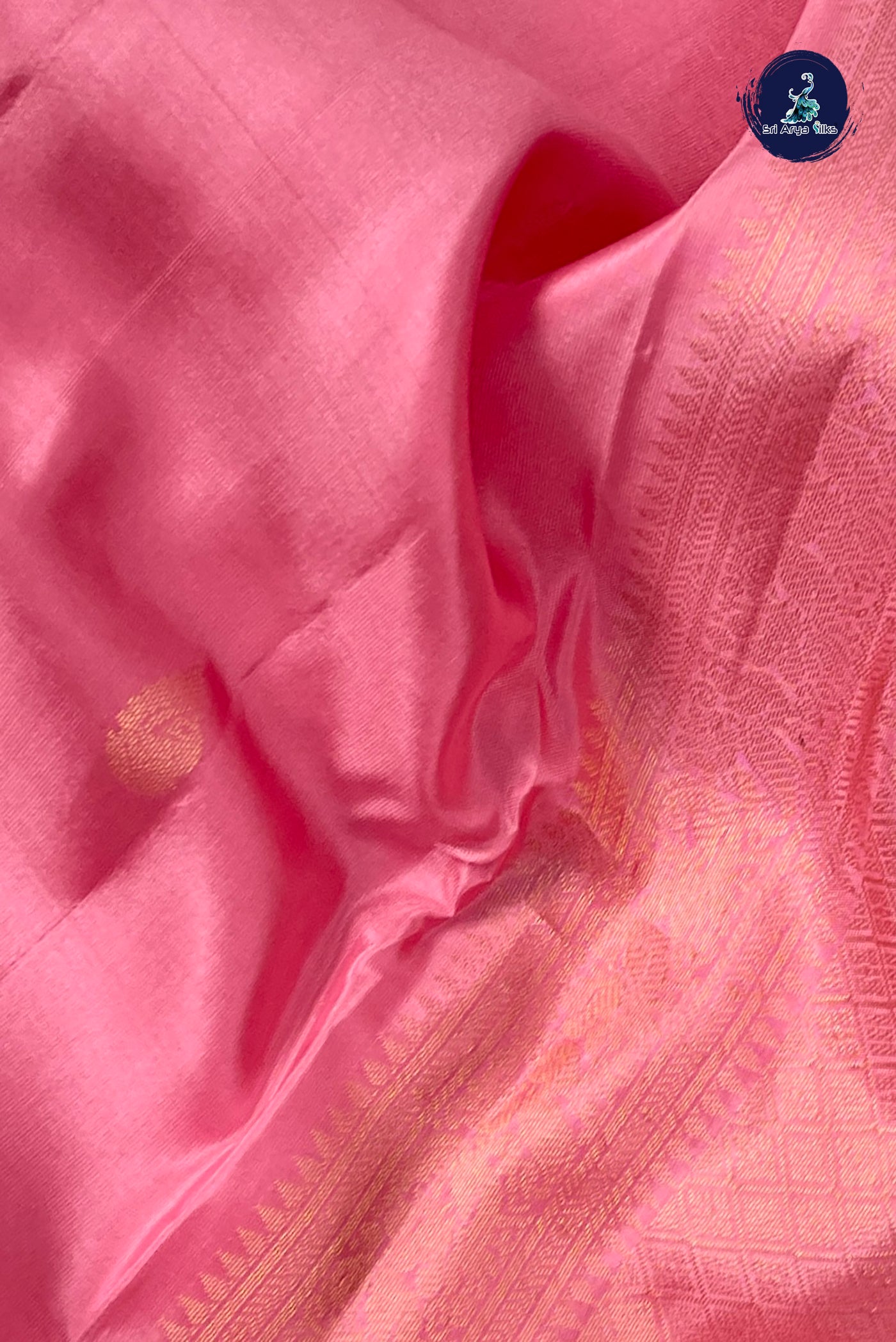 Pink Half Pure Silk Saree With Zari Buttas Pattern