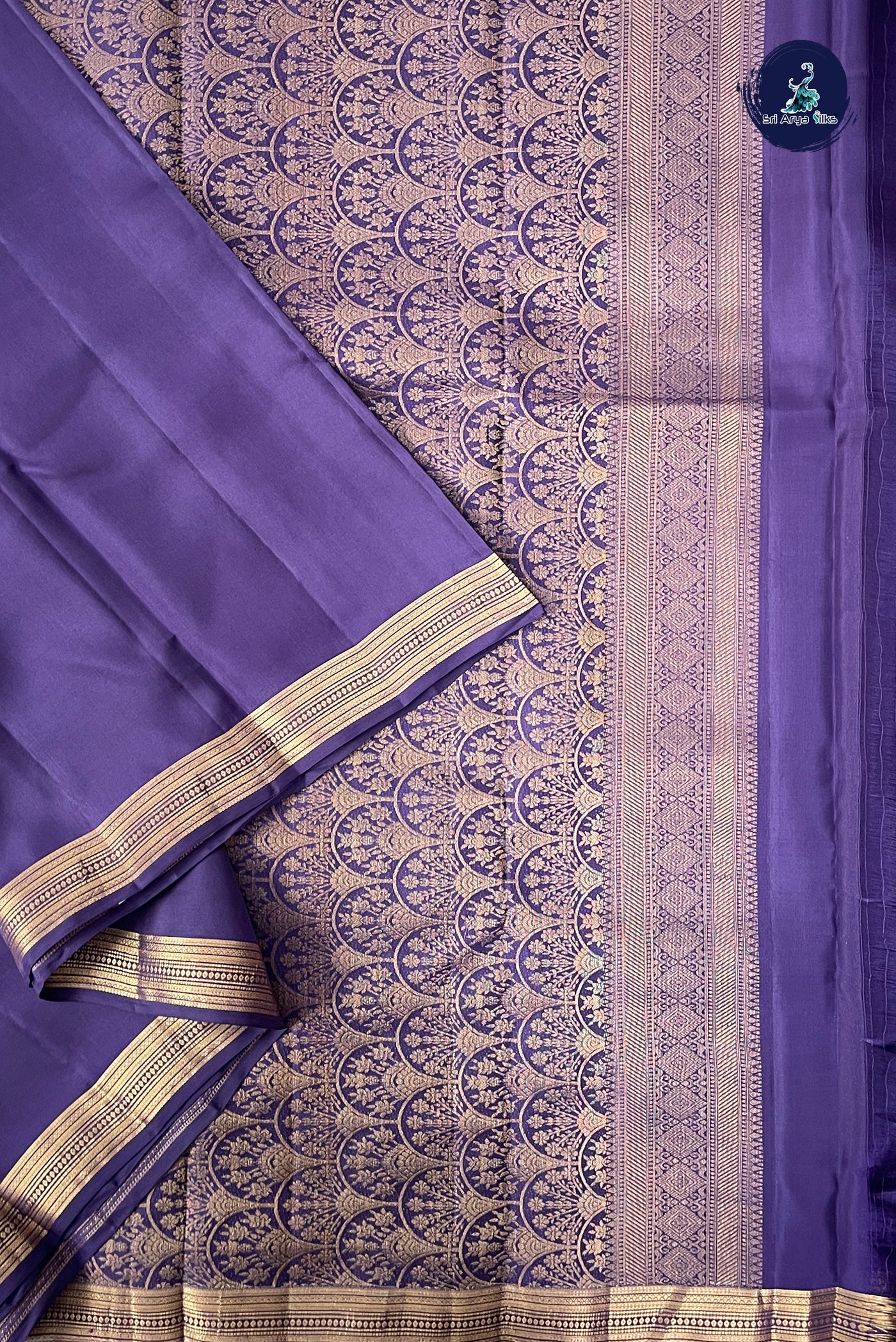 Jamun Half Pure Silk Saree With Plain Pattern