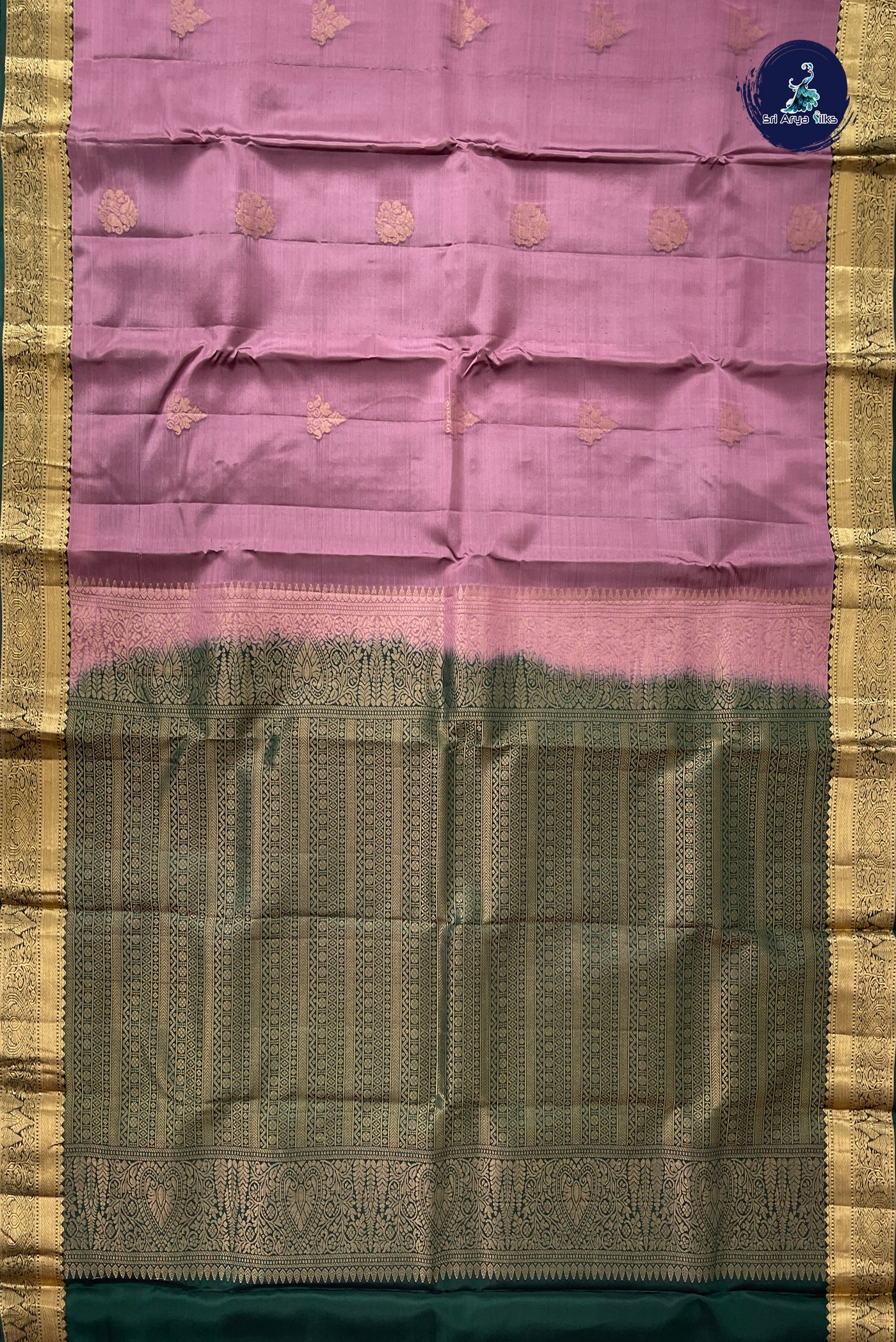 Mauve Pink Half Pure Silk Saree With Zari Buttas Pattern