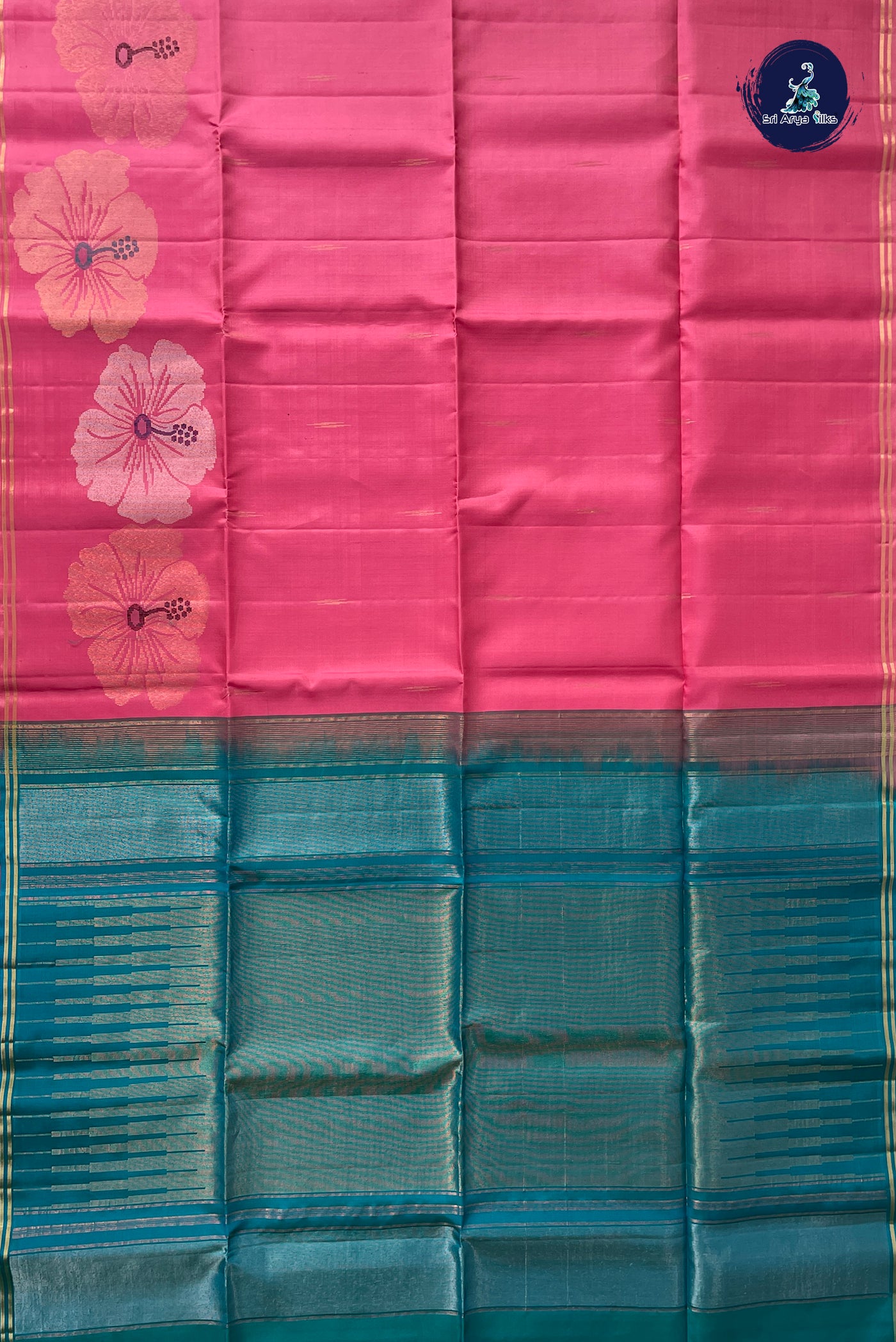 Lotus Pink Soft Silk Saree With Zari Buttas Pattern