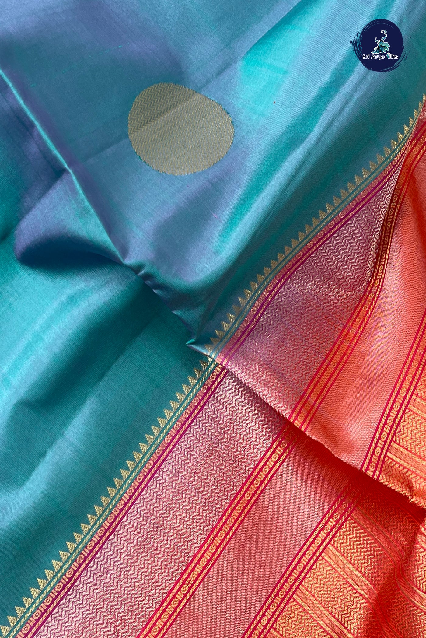 Dual Tone Blue Soft Silk Saree With Zari Buttas Pattern