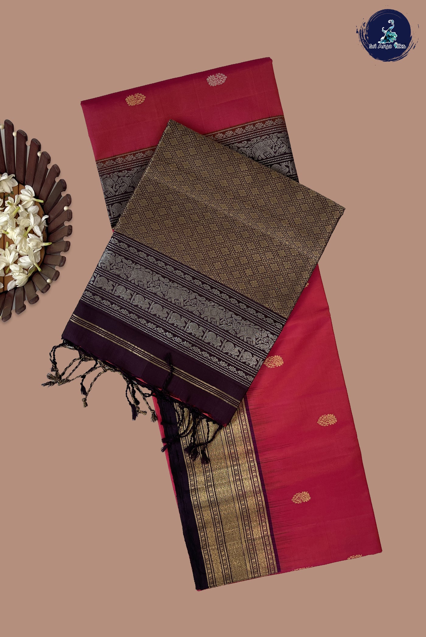 Pink Soft Silk Saree With Zari Buttas Pattern