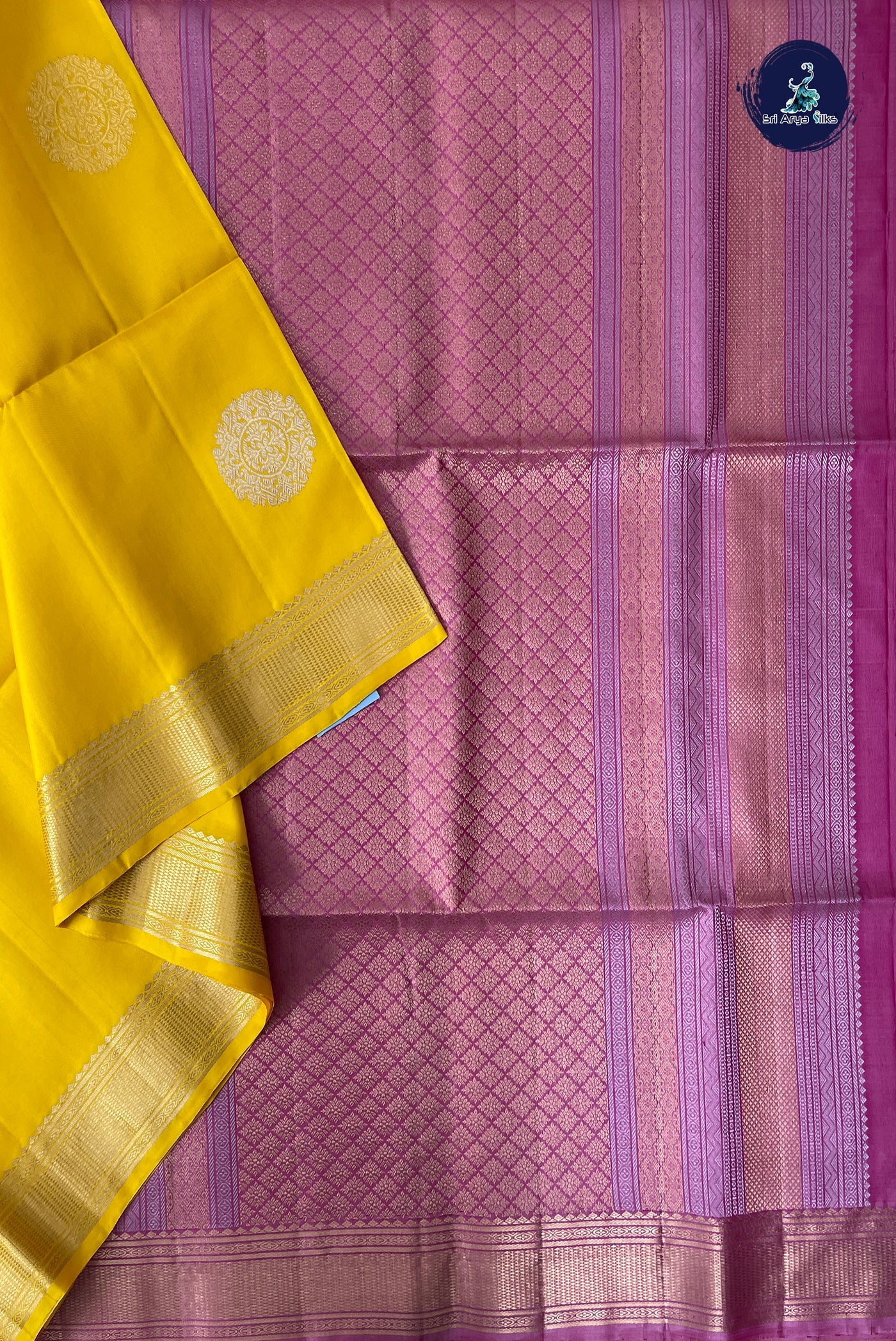 Yellow Soft Silk Saree With Zari Buttas Pattern