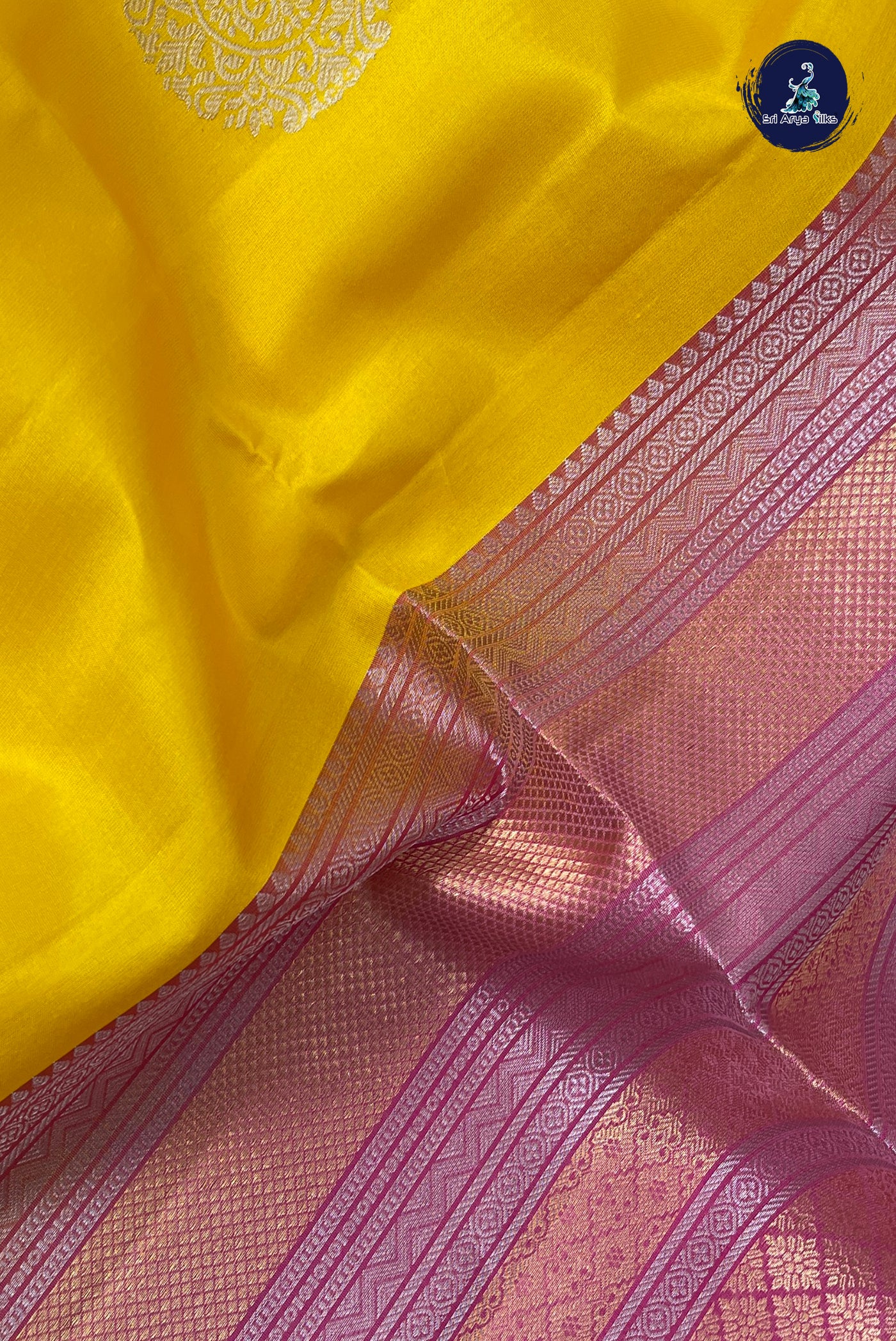 Yellow Soft Silk Saree With Zari Buttas Pattern