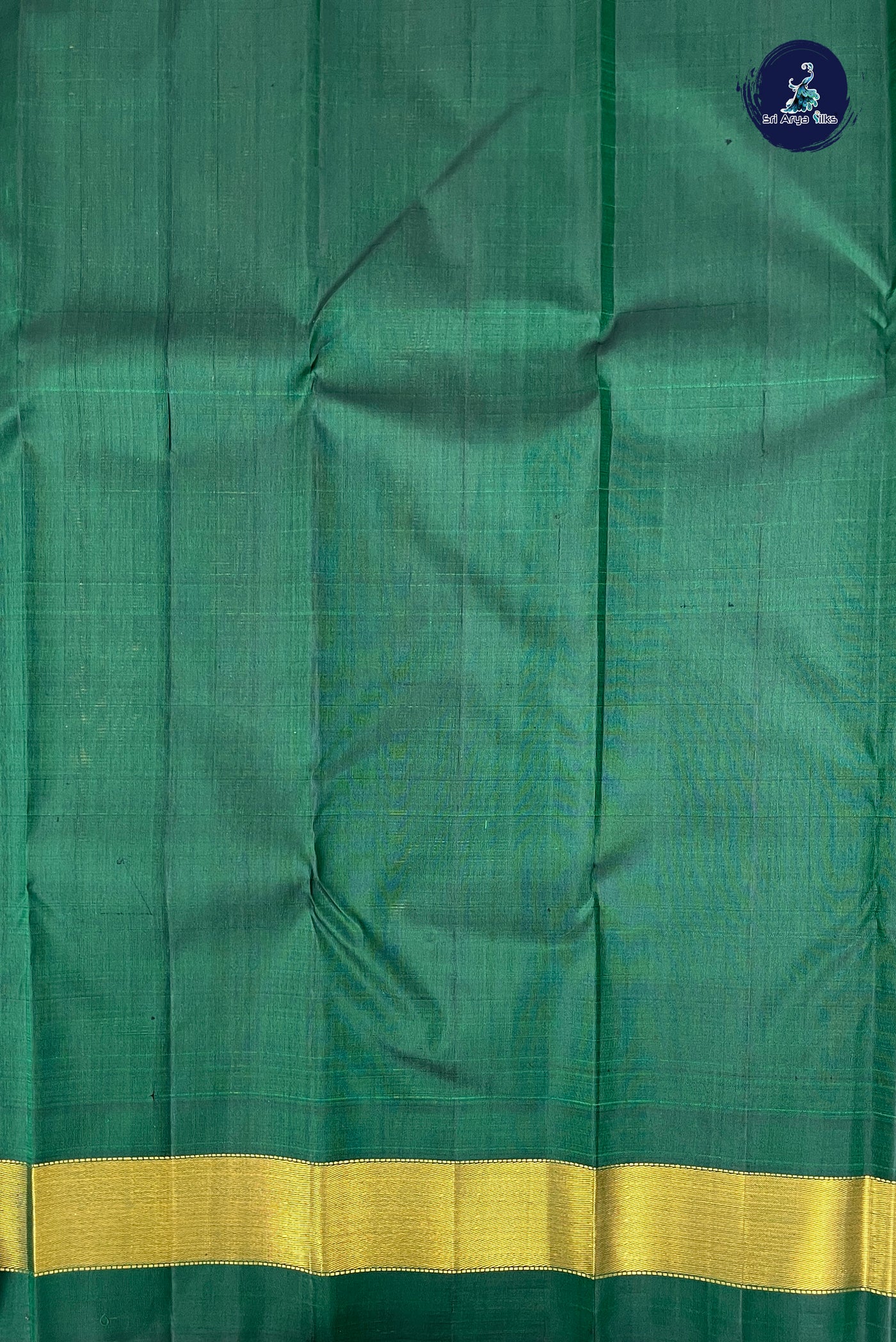 Bottle Green Checked Saree With Zari Checked Pattern