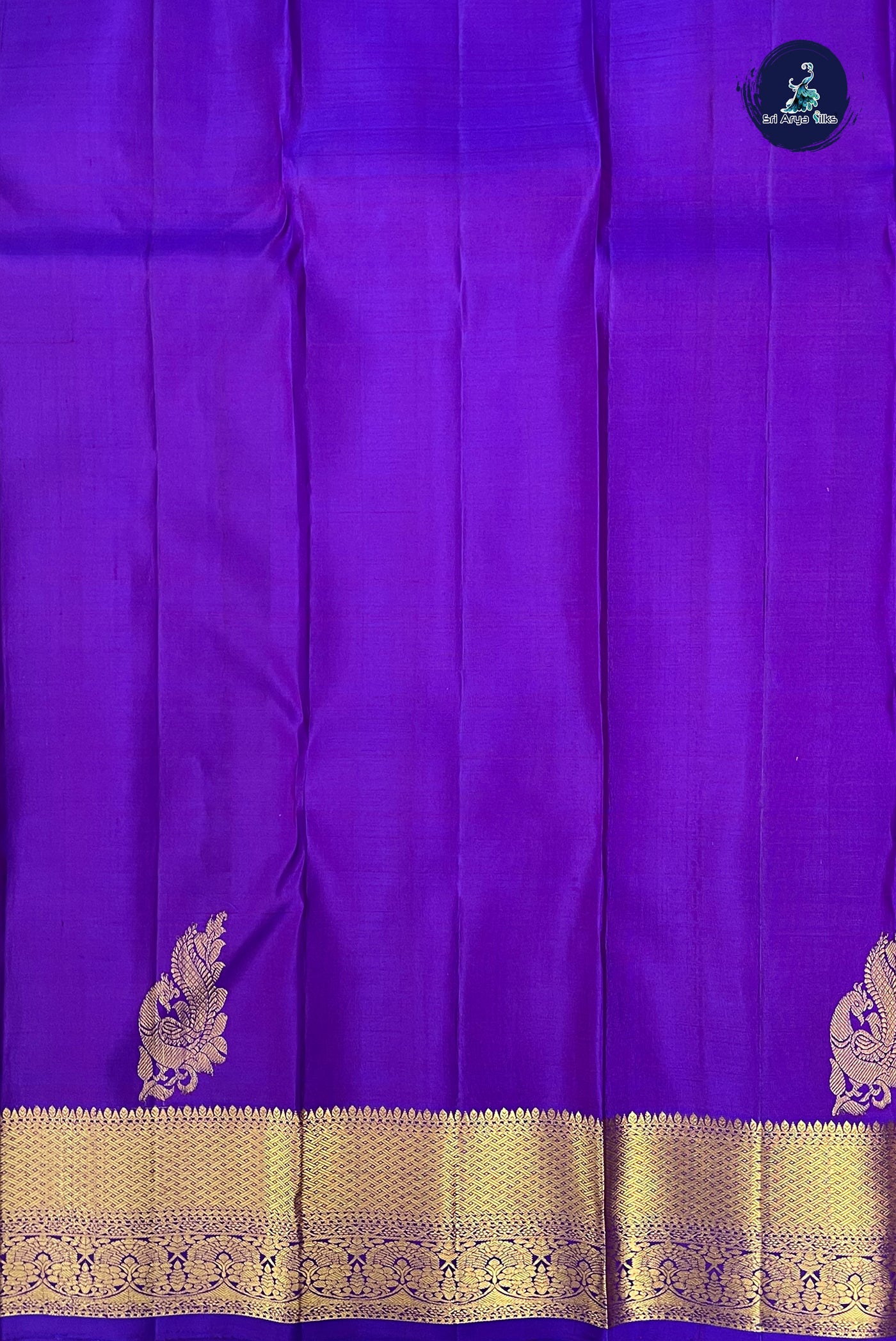 Violet Traditional Silk Saree With Zari Buttas Pattern