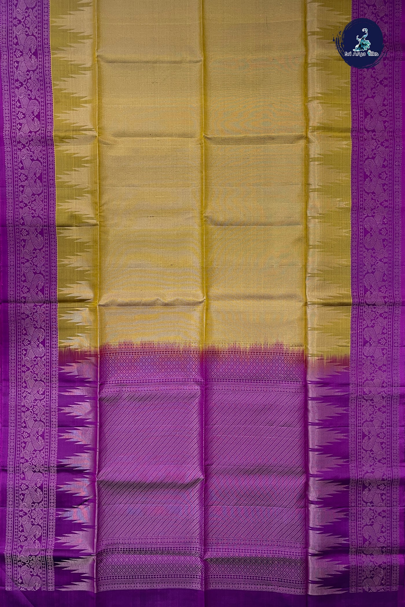 Golden Mustard Soft Silk Saree With Tissue Brocade Pattern