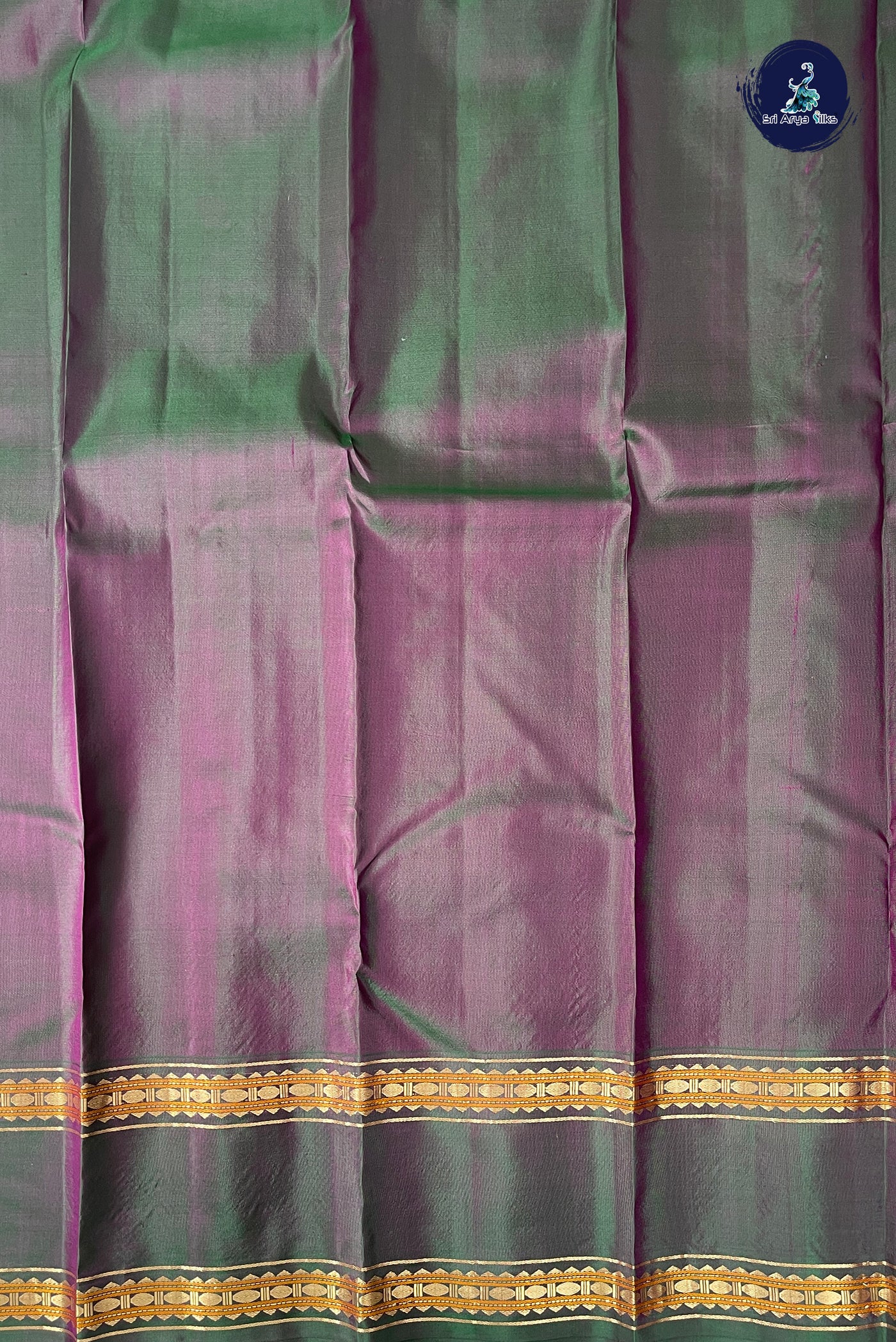 Pink Rettaippade Border Silk Saree With Plain Pattern
