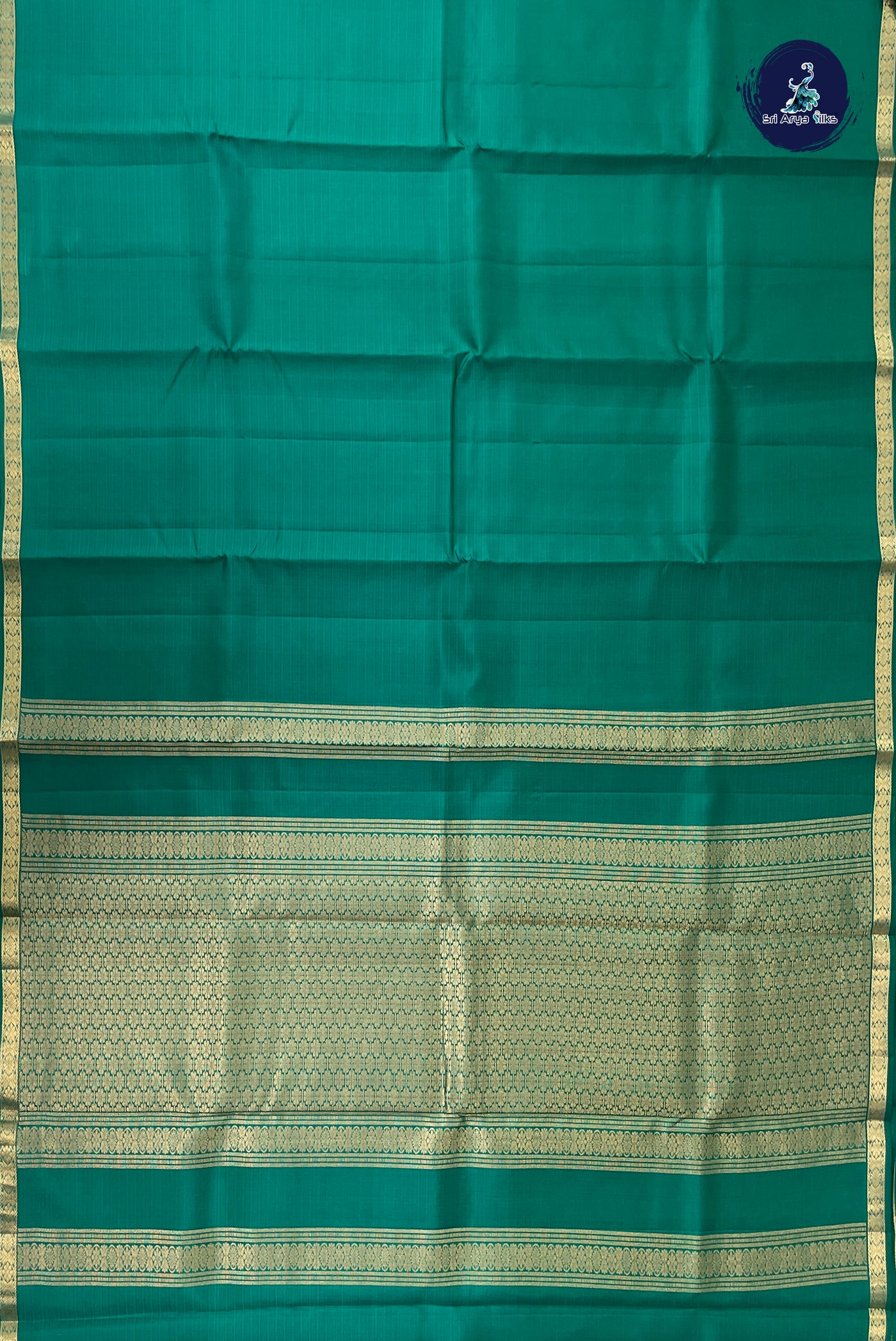 Teal Light Weight Silk Saree With Doria Lines Pattern
