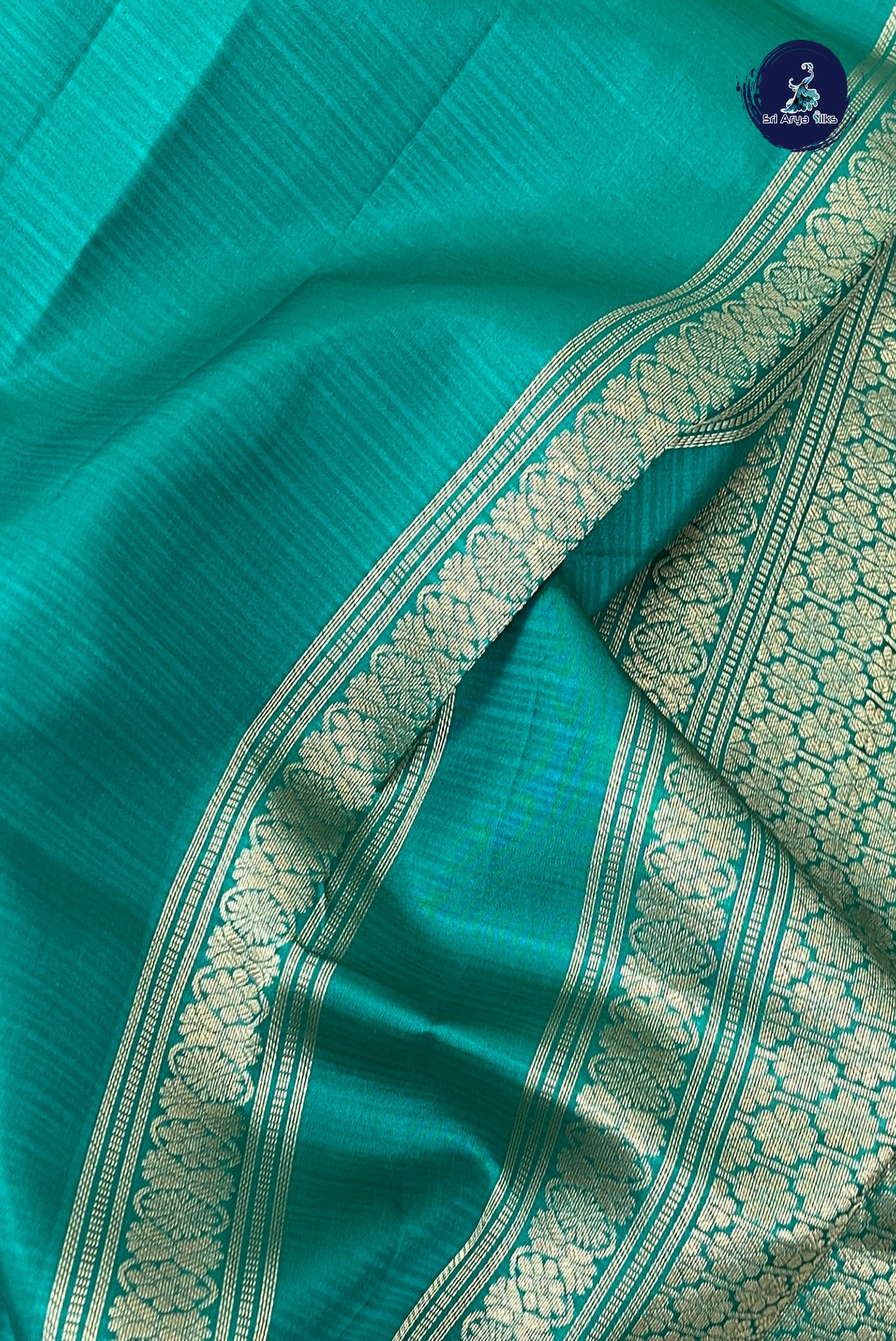 Teal Light Weight Silk Saree With Doria Lines Pattern