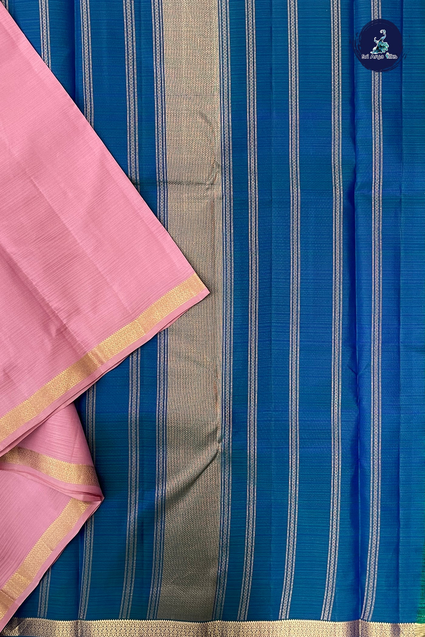 Light Pink Light Weight Silk Saree With Doria Lines Pattern