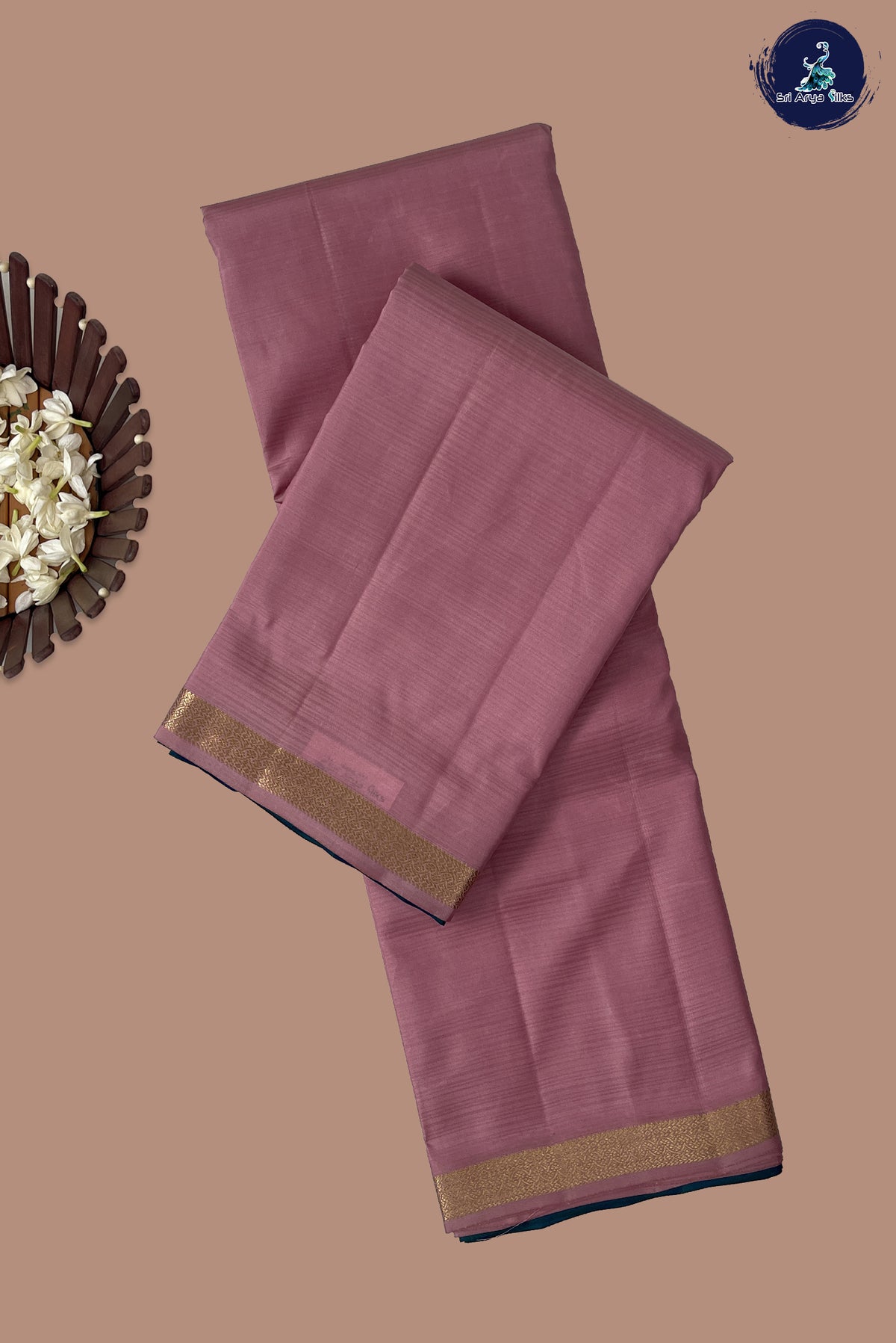 Light Pink Light Weight Silk Saree With Doria Lines Pattern
