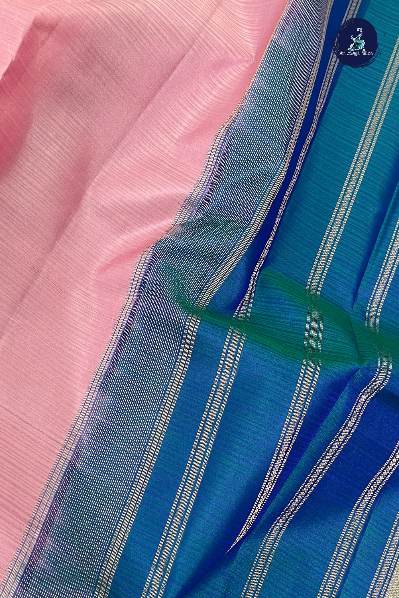 Light Pink Light Weight Silk Saree With Doria Lines Pattern