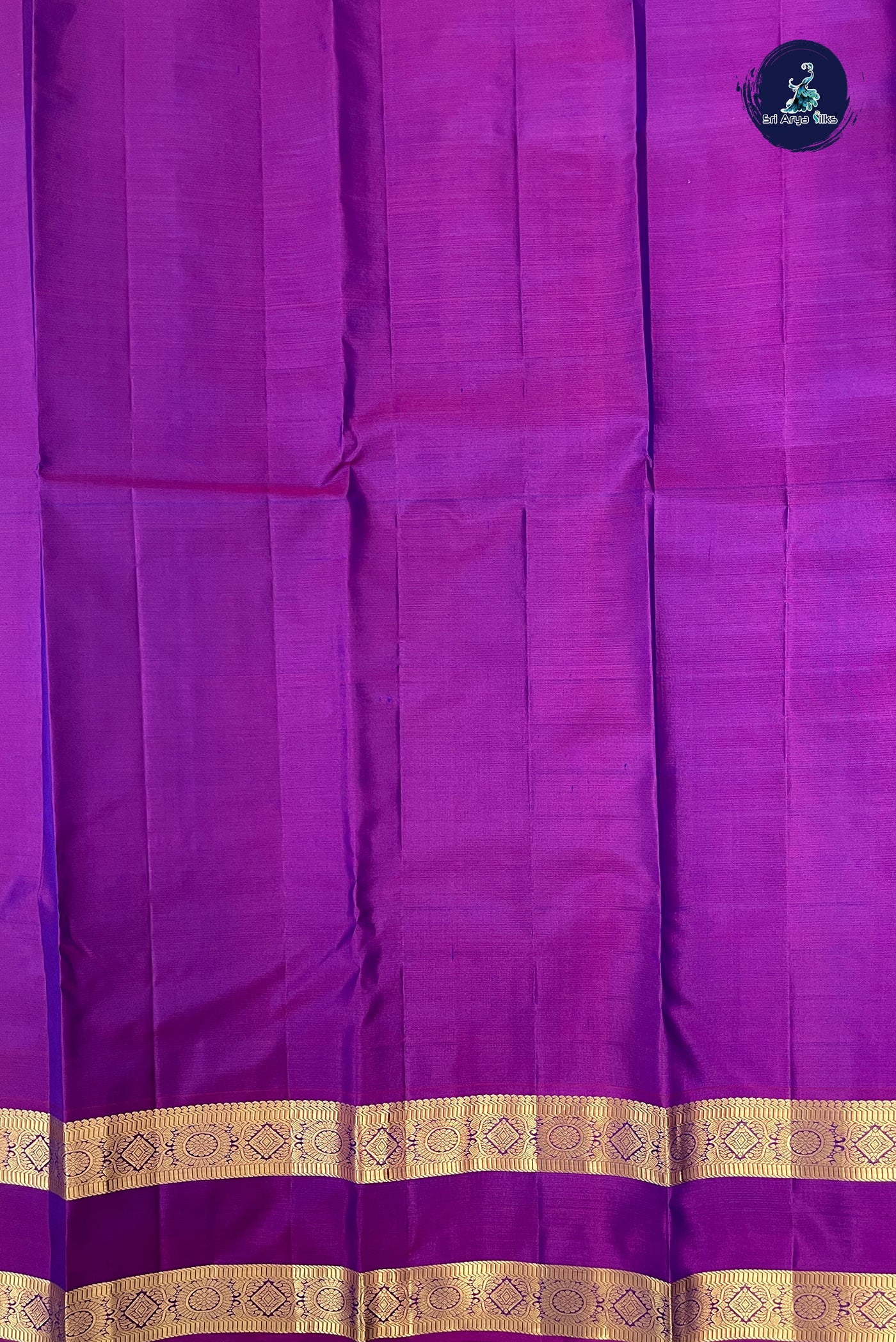 Peacock Blue Rettaippade Border Silk Saree With Veldhari Stripes Pattern