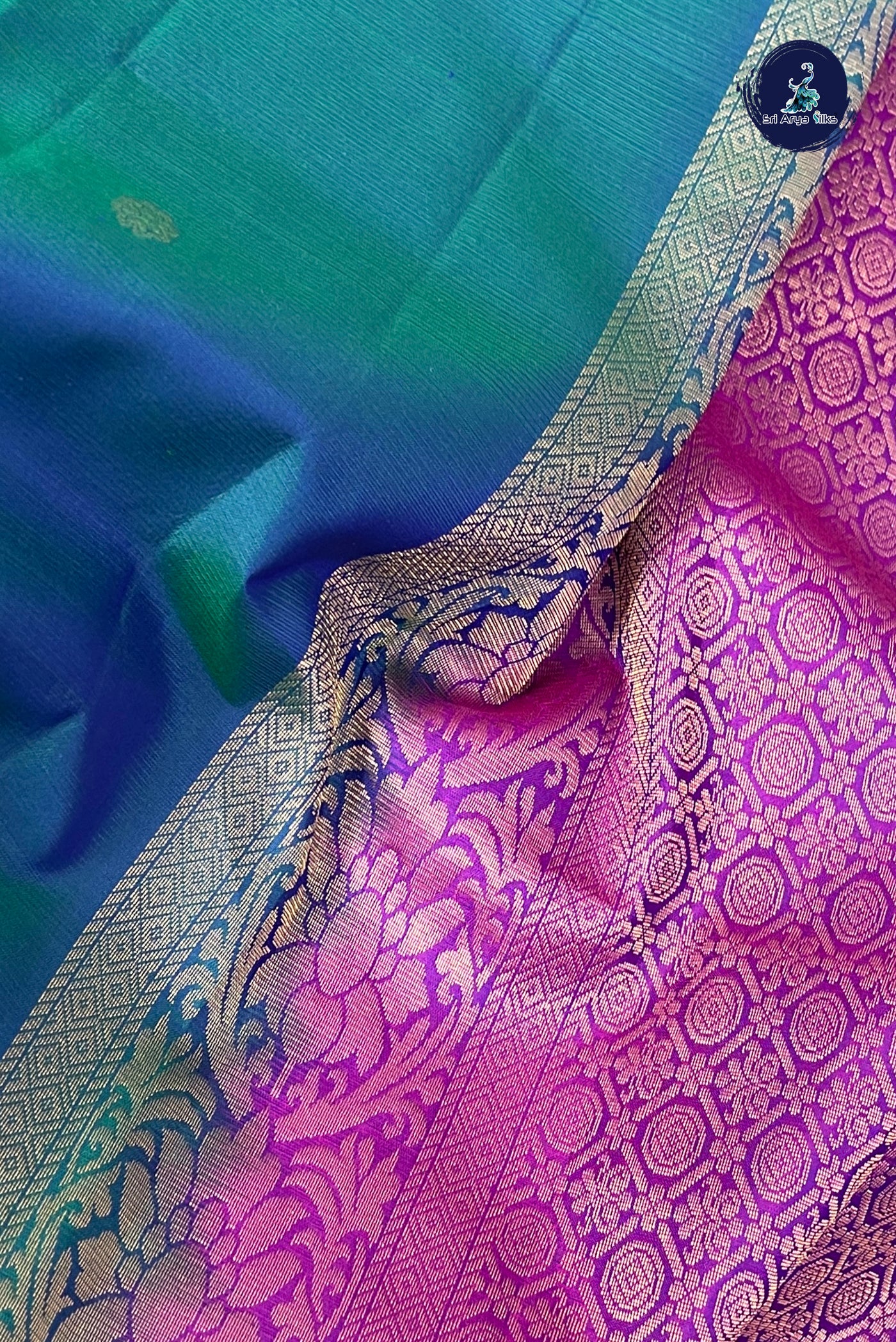 Peacock Blue Traditional Silk Saree With Zari Buttas Pattern