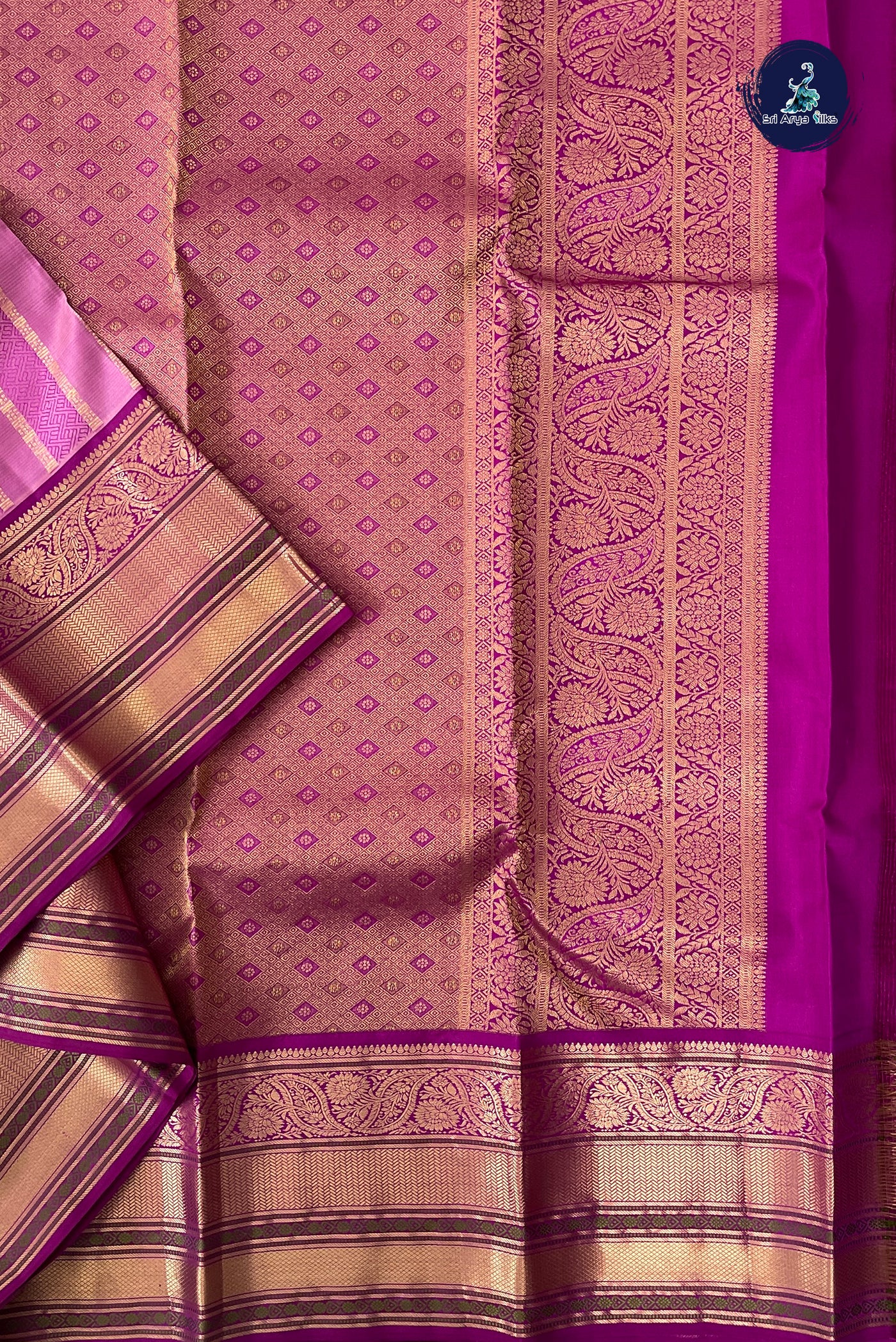 Pink Brocade Silk Saree With Embossed Pattern