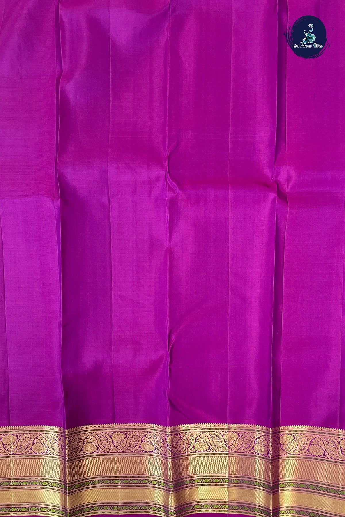 Violet Brocade Silk Saree With Embossed Pattern