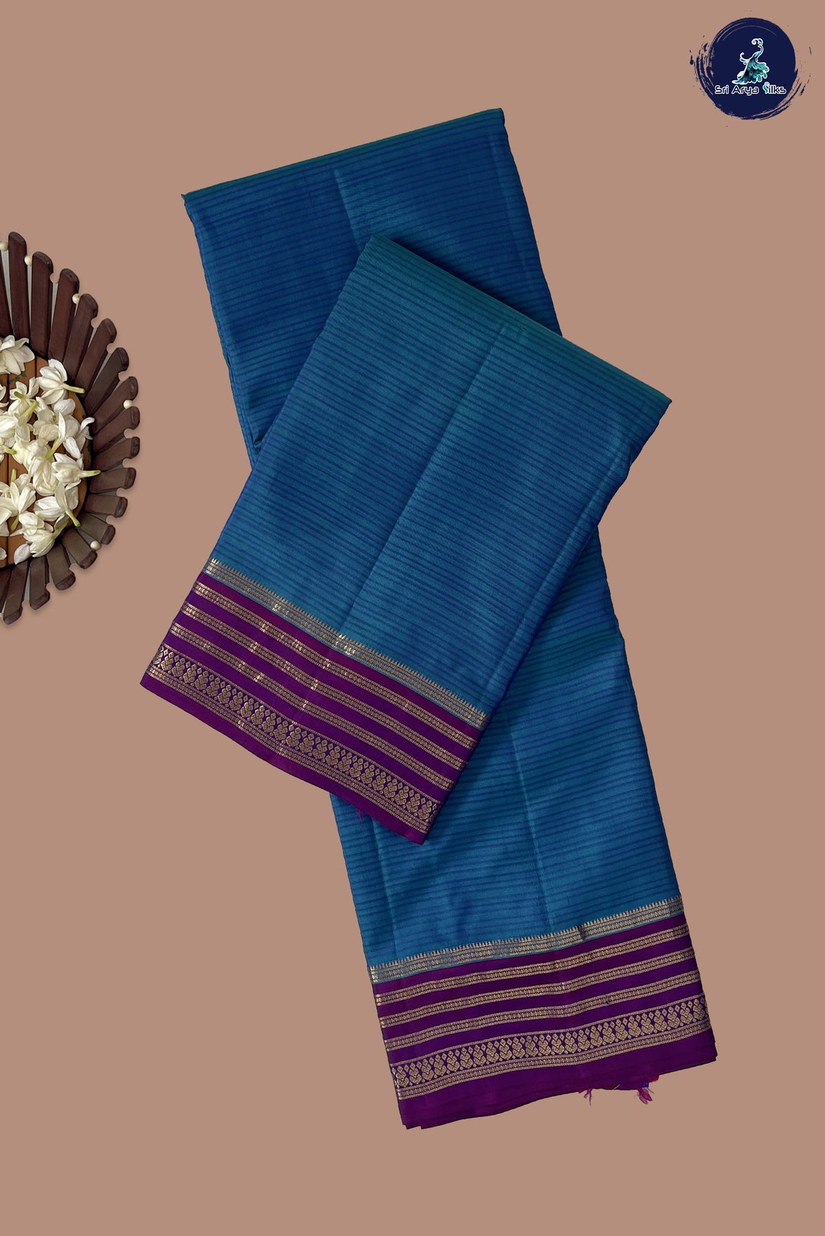 Blue Light Weight Silk Saree With Doria Lines Pattern