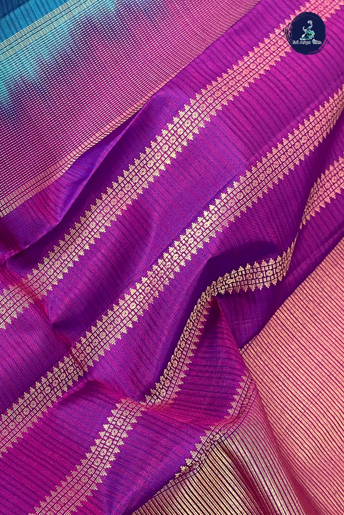Blue Light Weight Silk Saree With Doria Lines Pattern