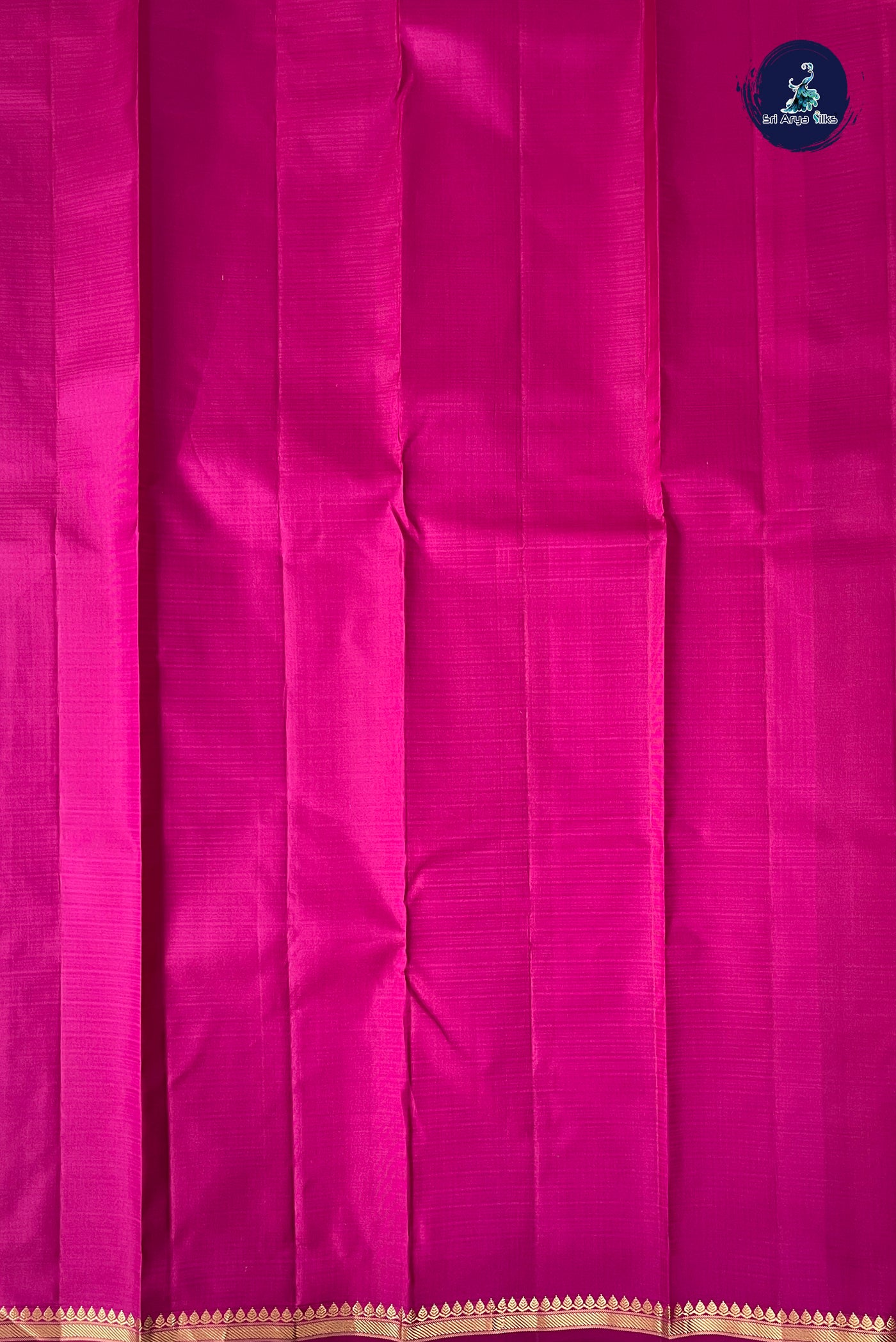 Orangish Pink Light Weight Silk Saree With Doria Lines Pattern