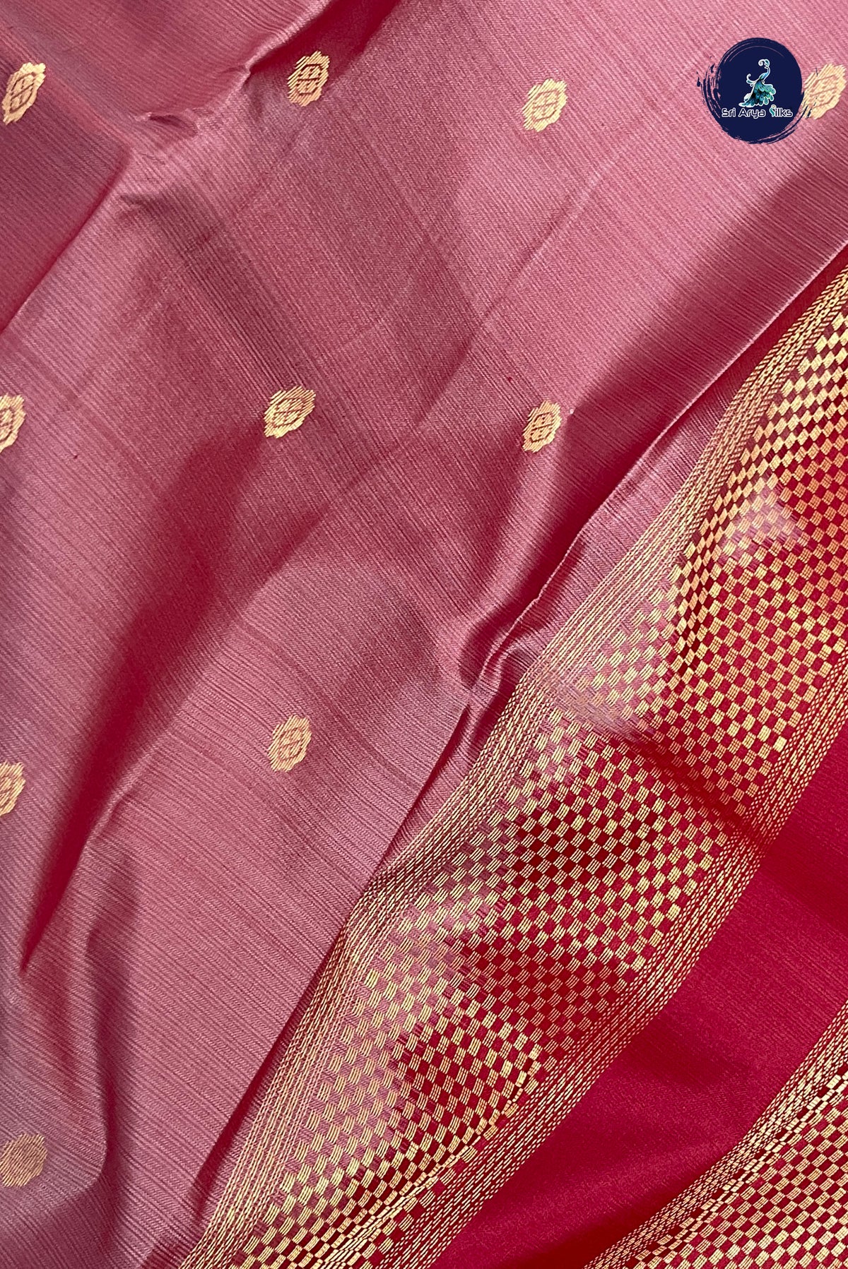 Chocolate Shade Light Weight Silk Saree With Zari Buttas Pattern
