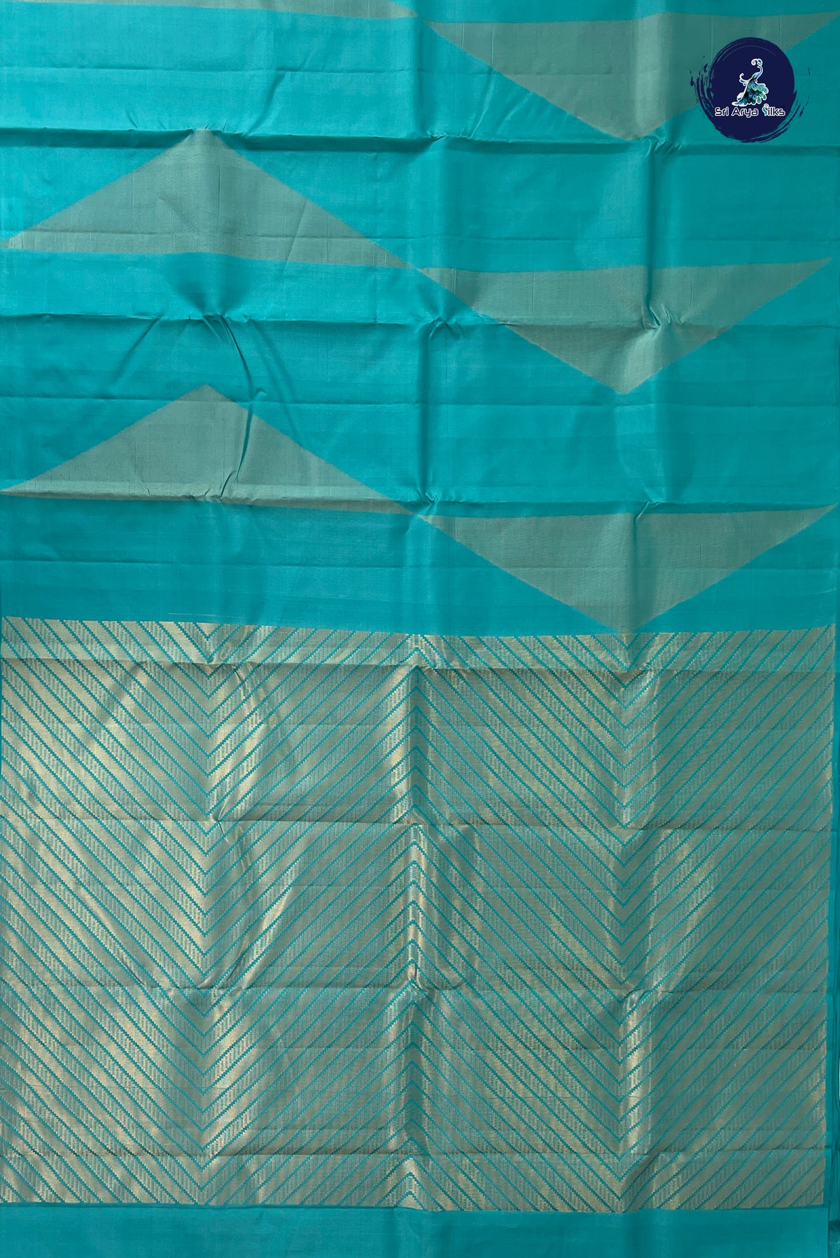Light Blue Without Border Saree With Zari Woven Pattern