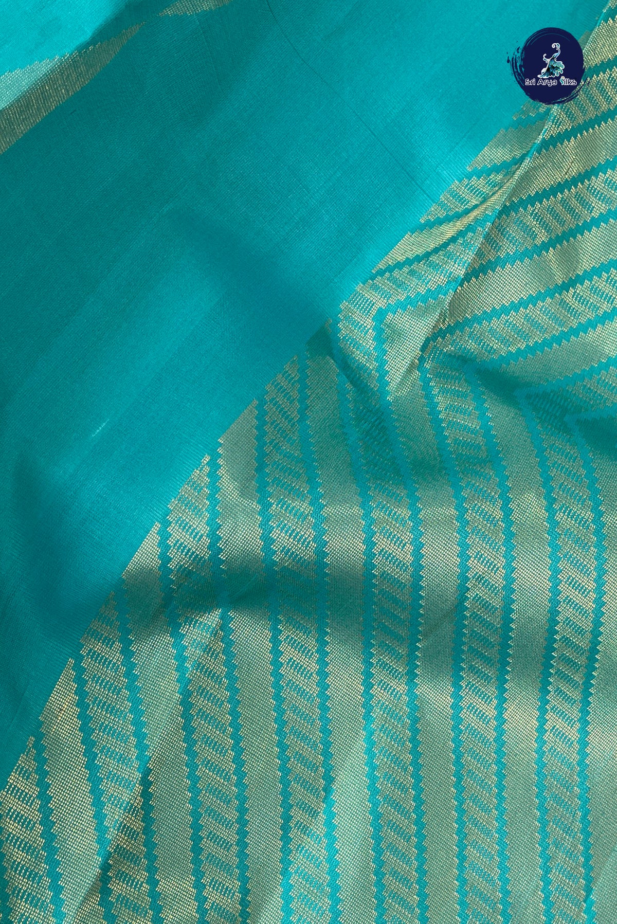 Light Blue Without Border Saree With Zari Woven Pattern