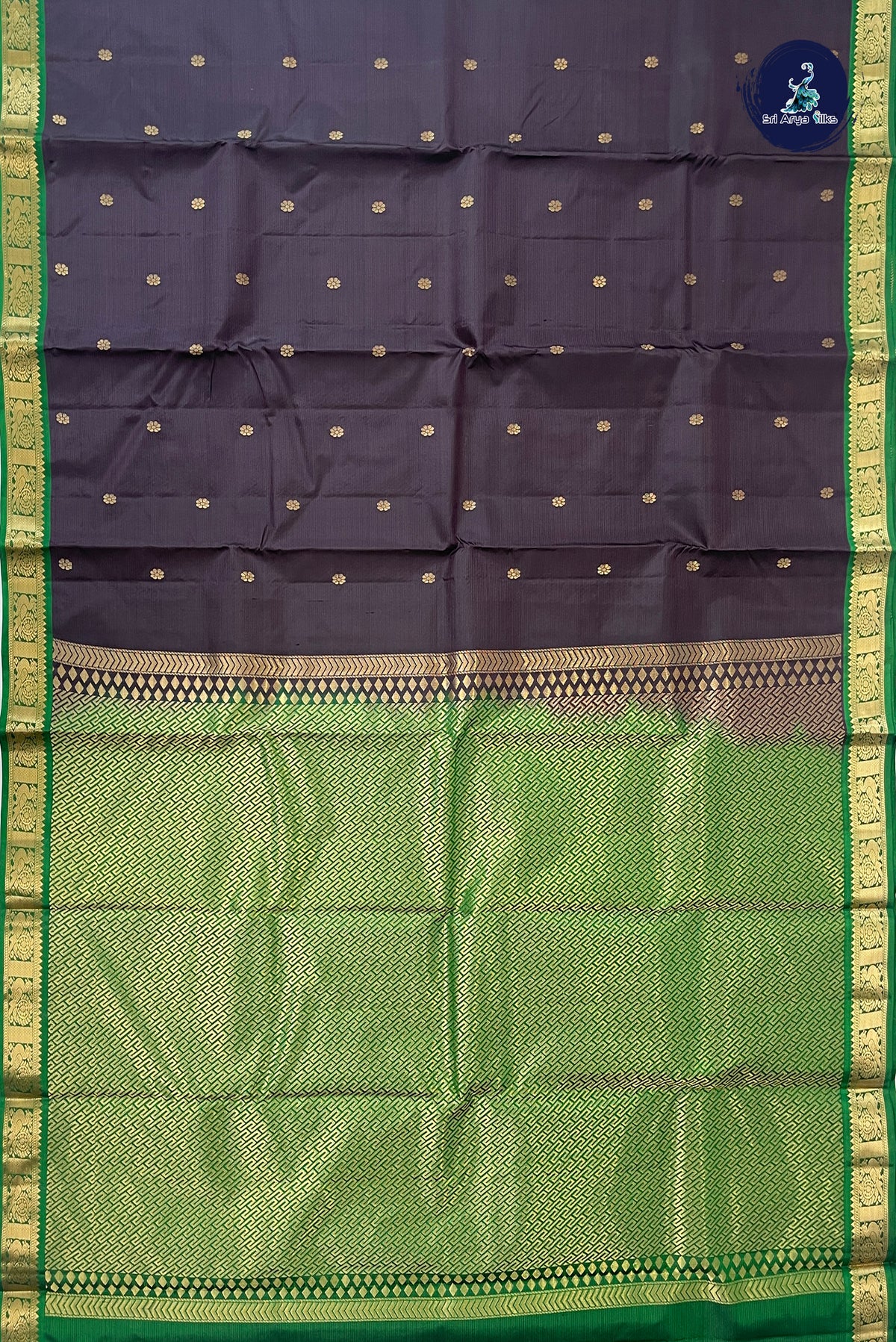 Coffee Brown Light Weight Silk Saree With Zari Buttas Pattern