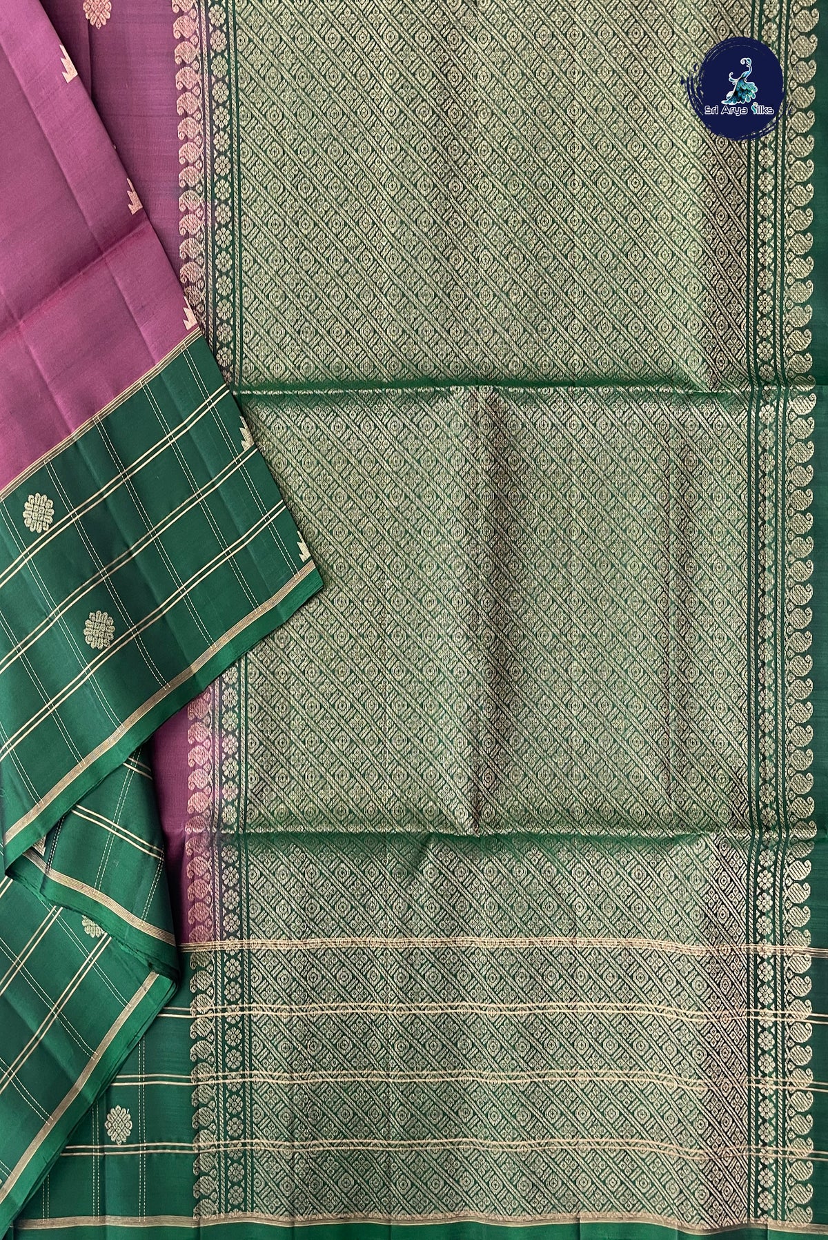 Snuf Half Pure Silk Saree With Zari Buttas Pattern