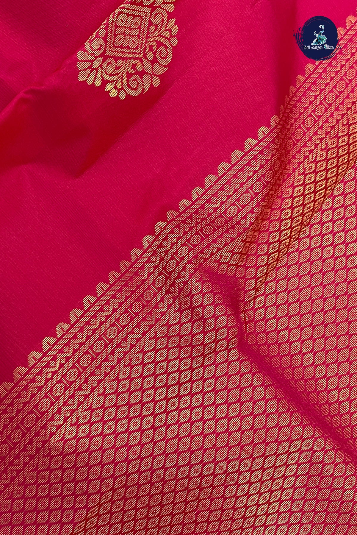 Dark Pink Light Weight Silk Saree With Zari Buttas Pattern
