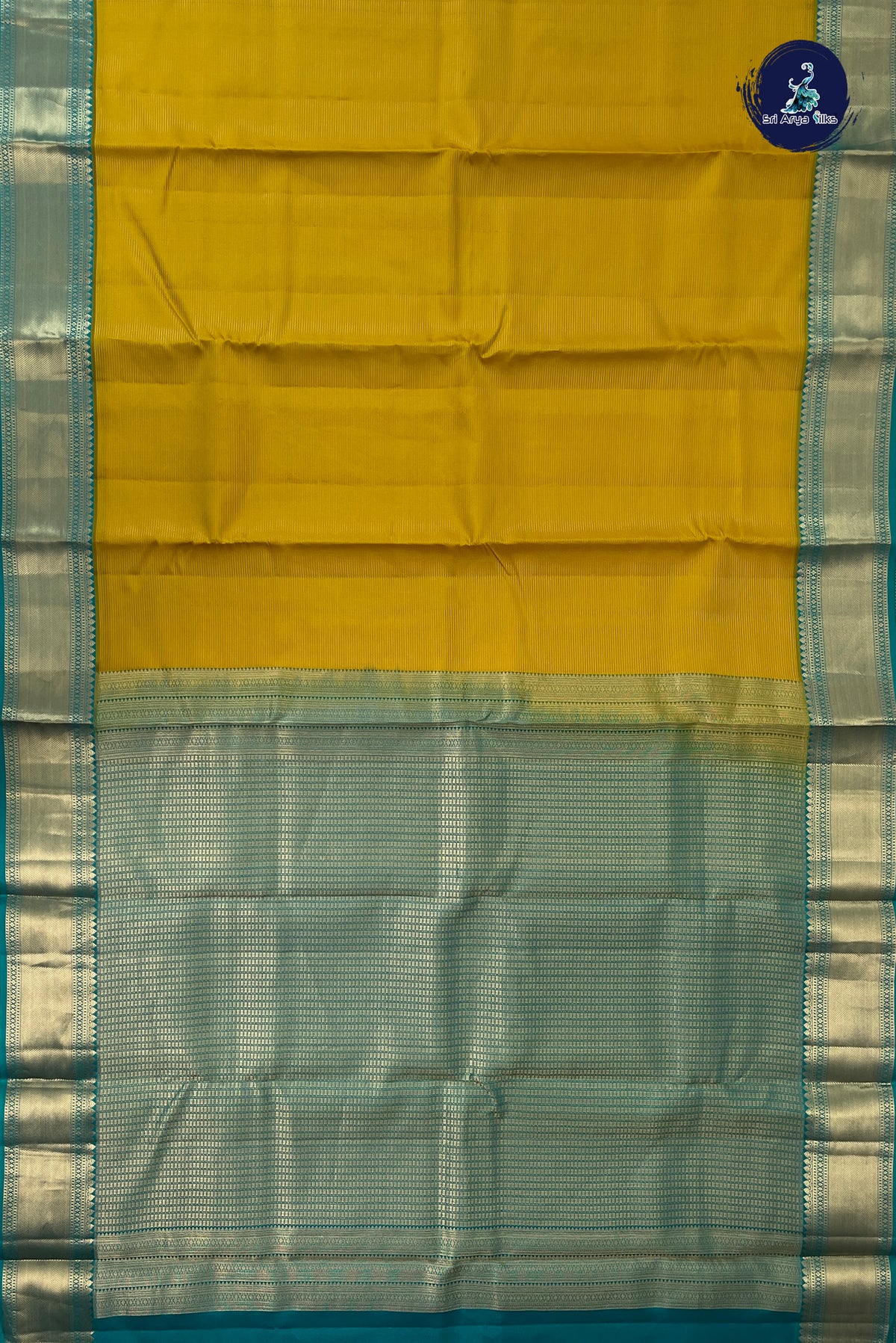Mustard Yellow Vairaoosi Silk Saree With Vaira Oosi Pattern