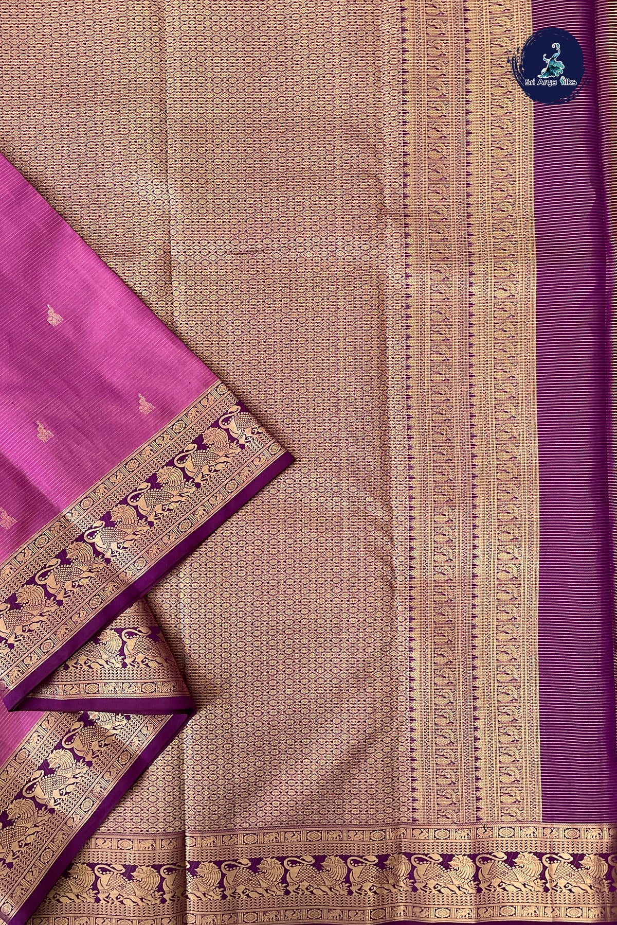 Pink Vairaoosi Silk Saree With Vaira Oosi Pattern
