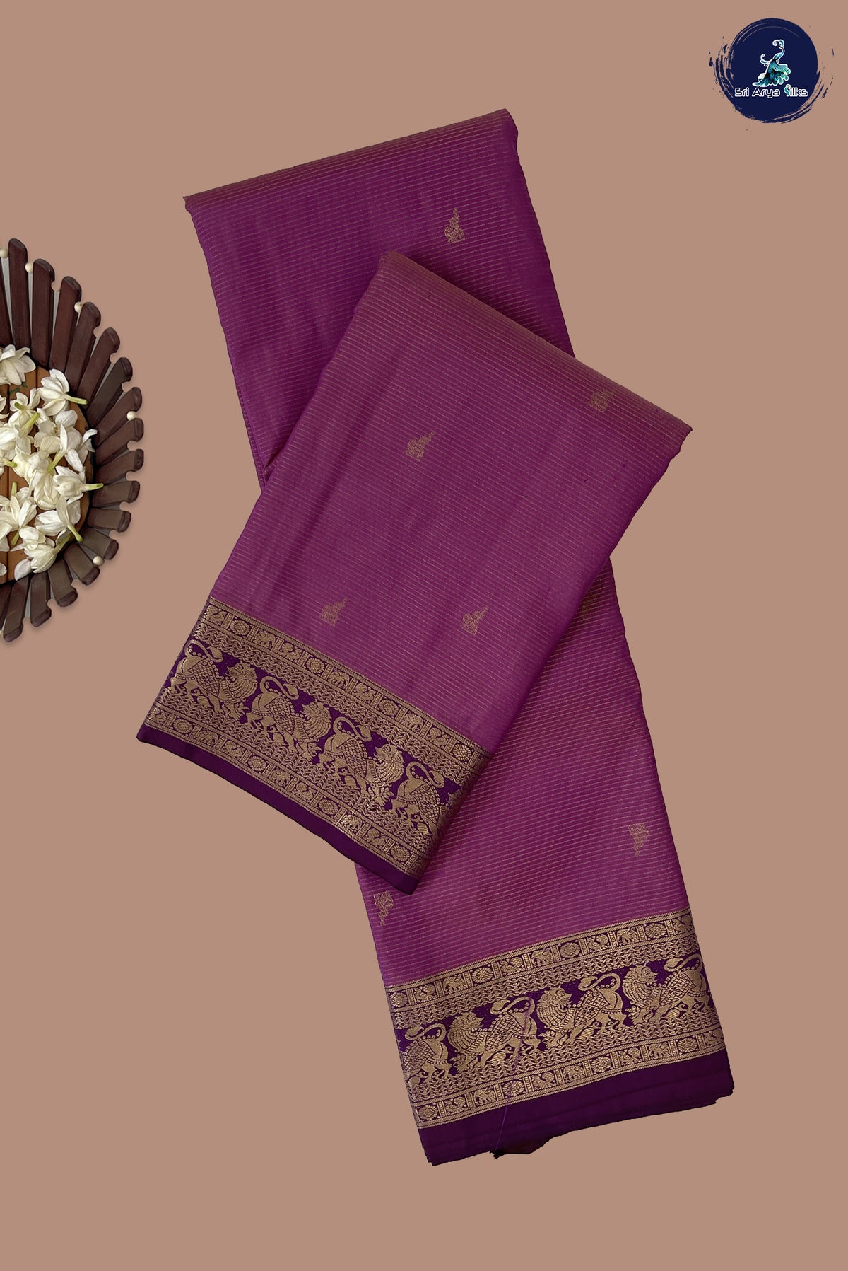 Pink Vairaoosi Silk Saree With Vaira Oosi Pattern