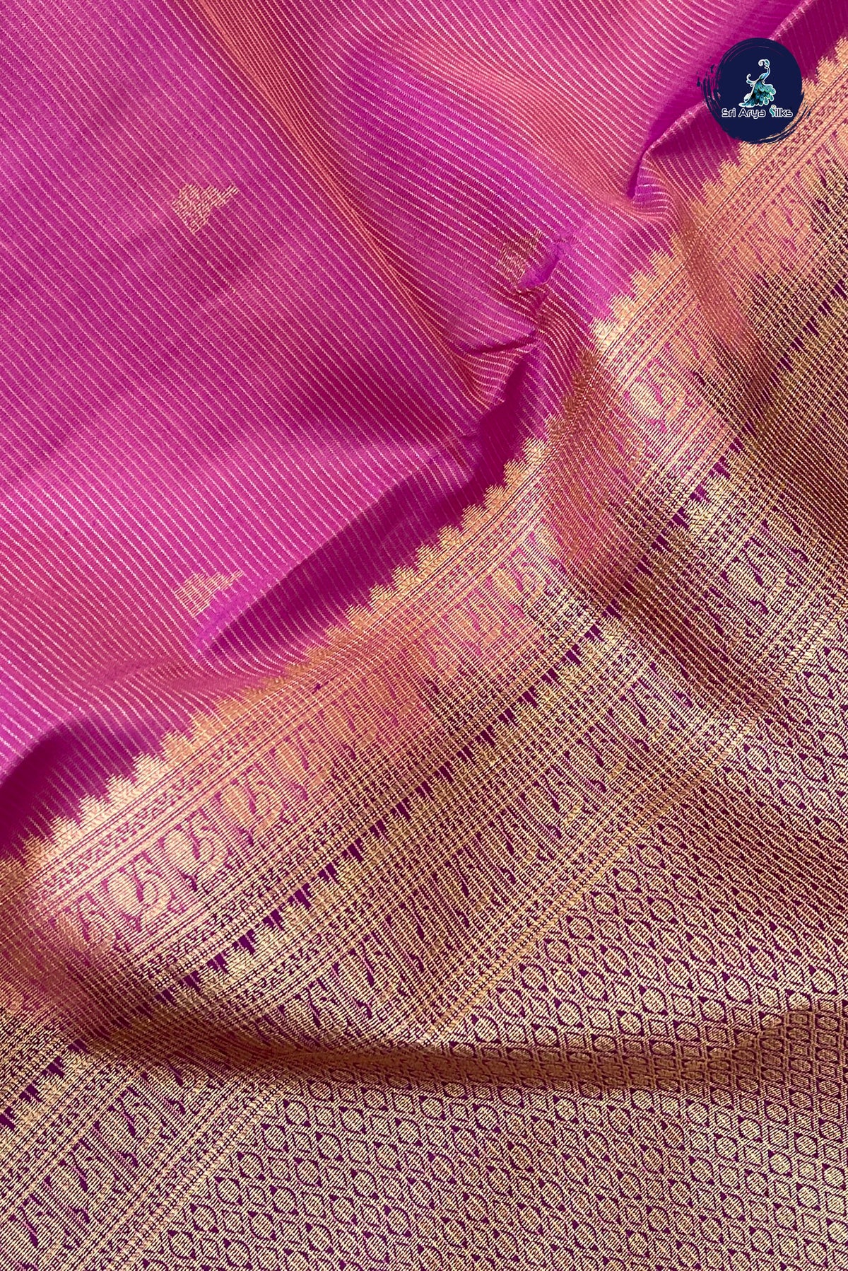 Pink Vairaoosi Silk Saree With Vaira Oosi Pattern