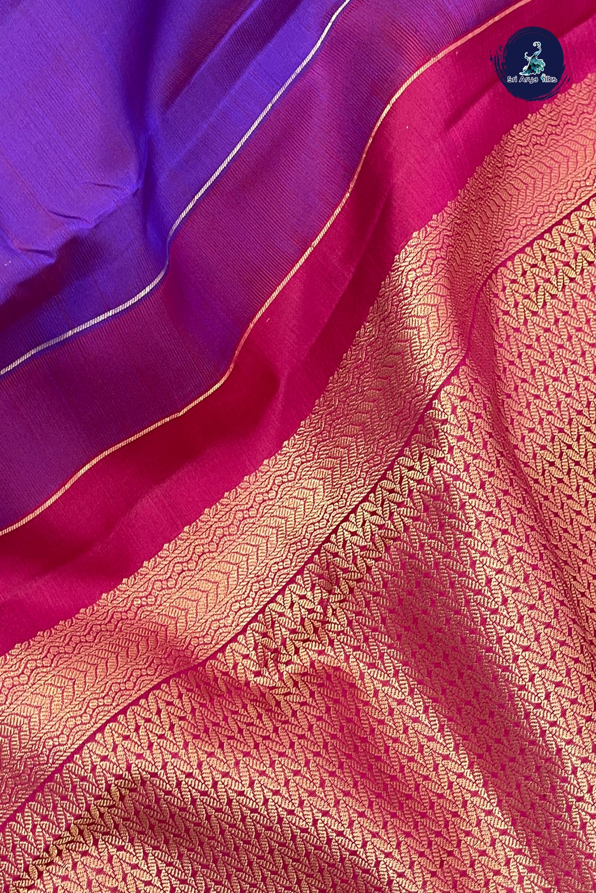 Dual Tone Purple Mayil Chakram Butta Silk Saree With Zari Buttas Pattern