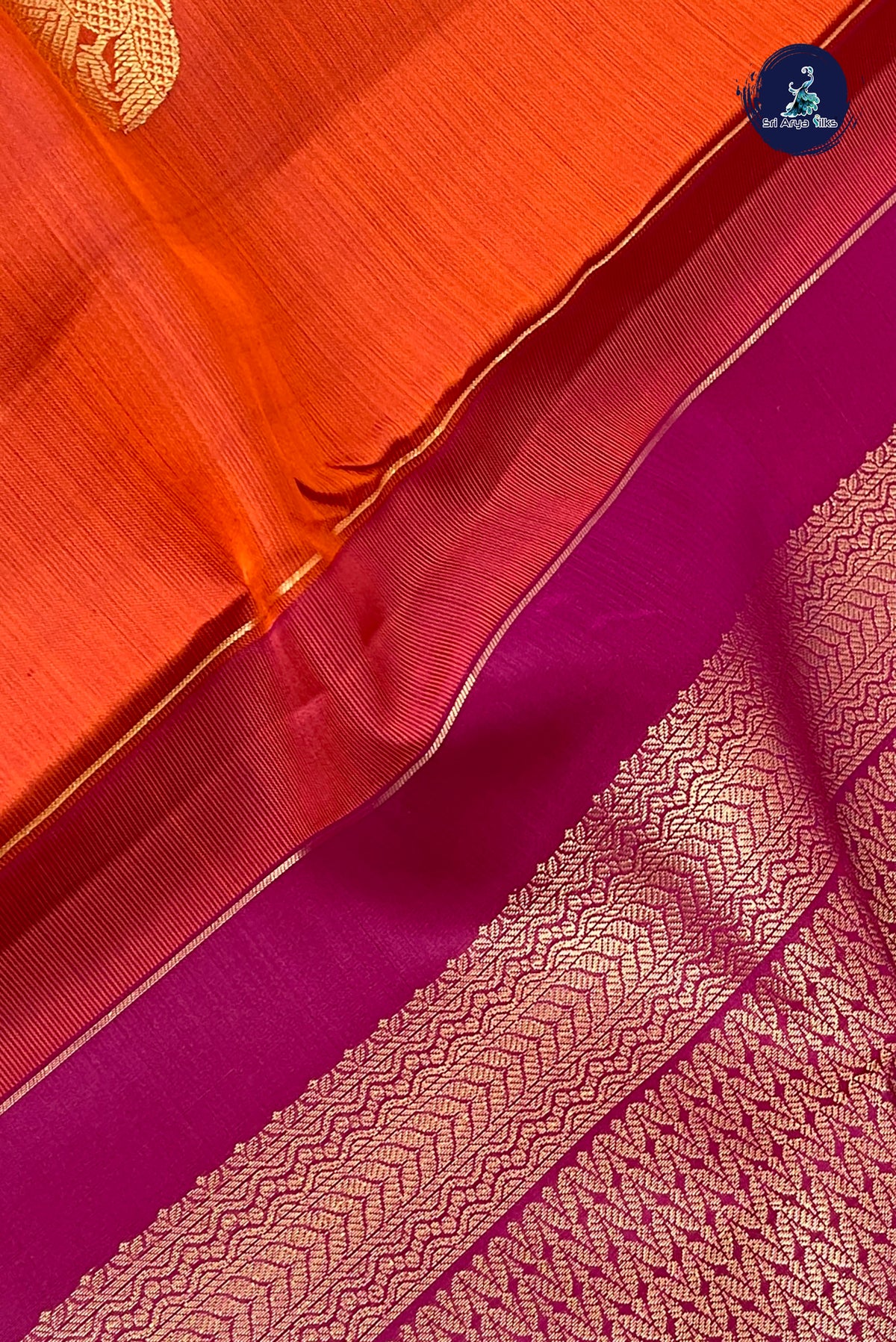 Rust Bridal Silk Saree With Zari Buttas Pattern