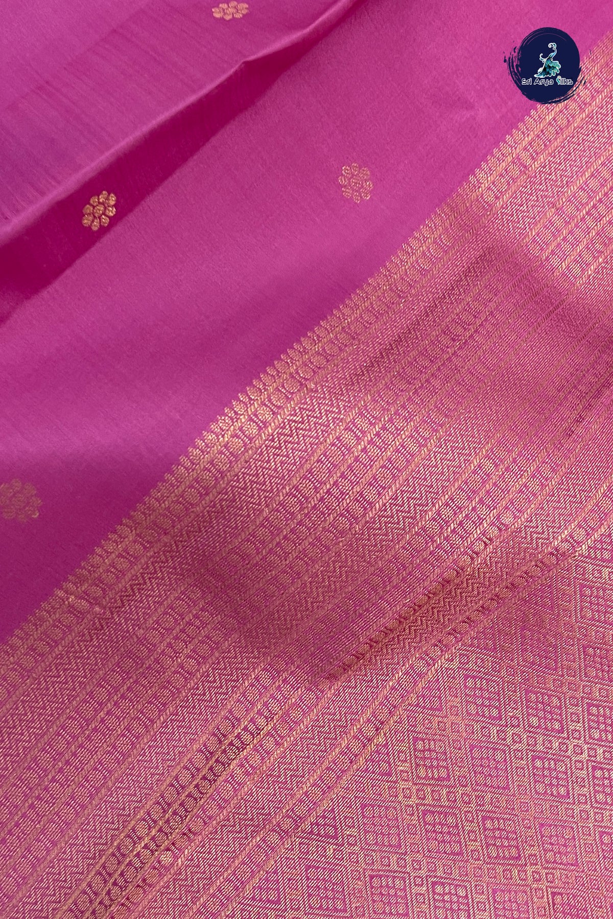 Pink Bridal Silk Saree With Zari Buttas Pattern
