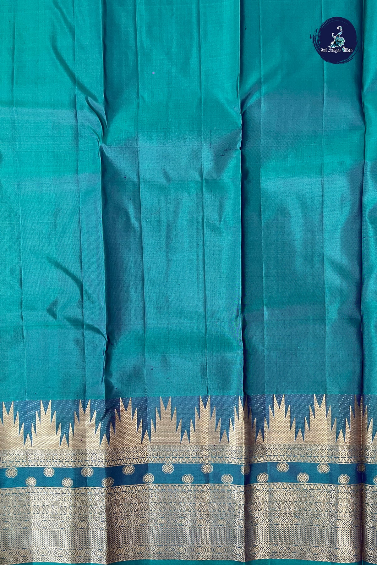Dark Plum Thalampoo / Temple Border Silk Saree With Plain Pattern