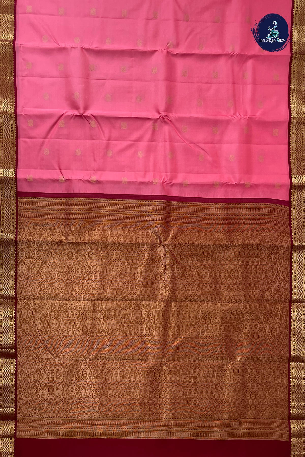 Light Pink Mayil Chakram Butta Silk Saree With Mayil Chakram Butta Pattern