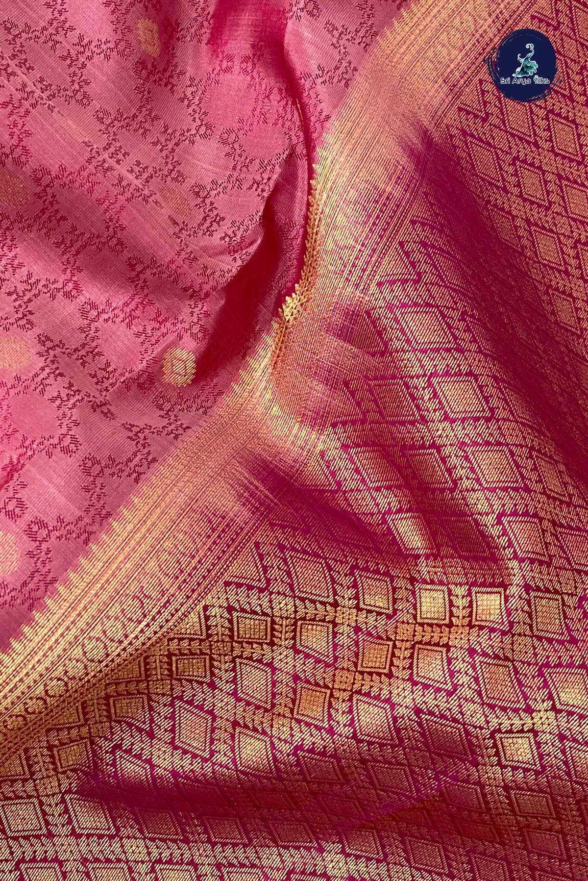 Caramel Shade Bridal Silk Saree With Embossed Pattern