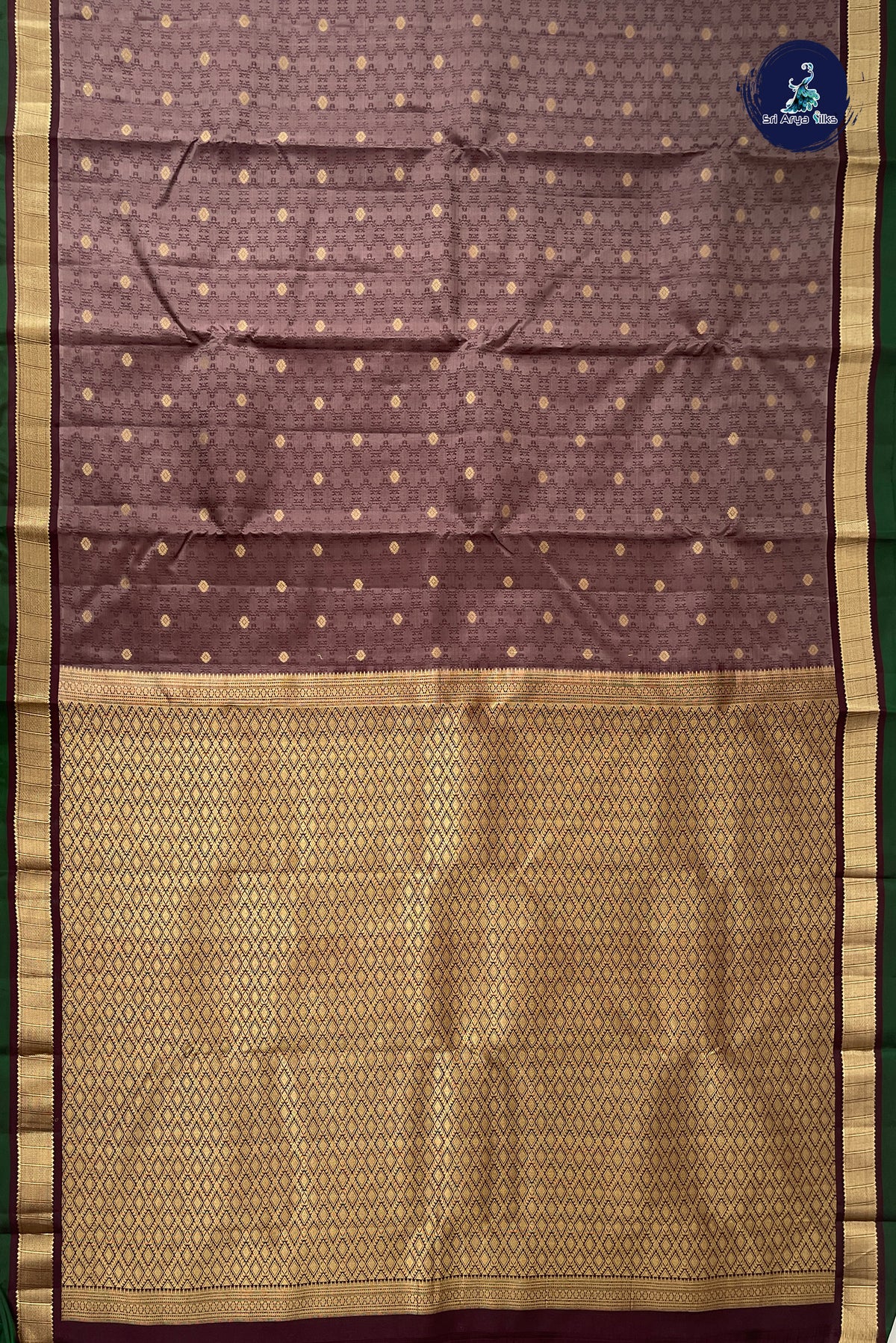 Chocolate Shade Bridal Silk Saree With Embossed Pattern