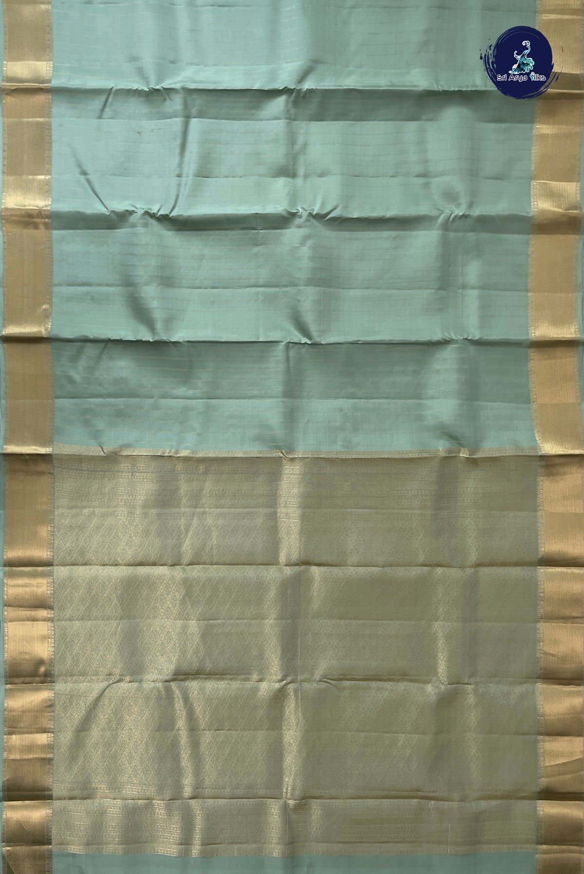 Pastel Green Bridal Silk Saree With Stripes Pattern