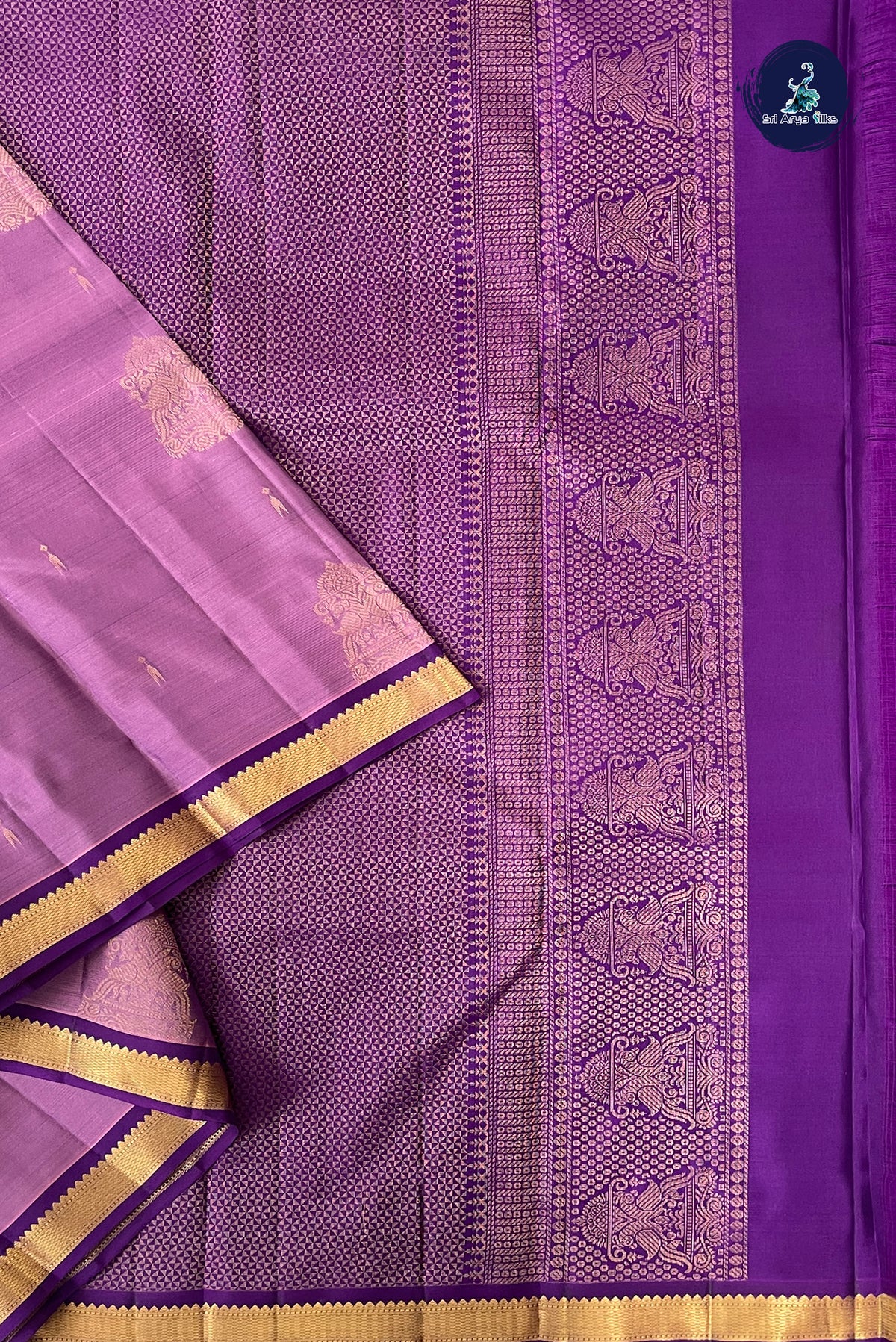 Onion Pink Half Pure Silk Saree With Zari Buttas Pattern