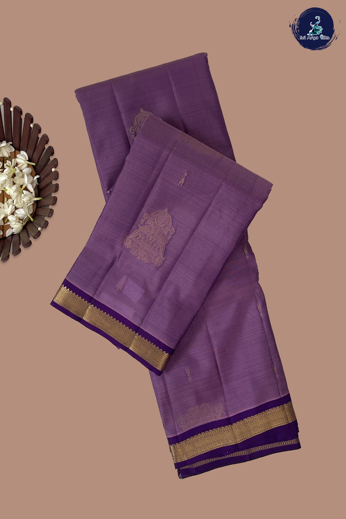 Onion Pink Half Pure Silk Saree With Zari Buttas Pattern