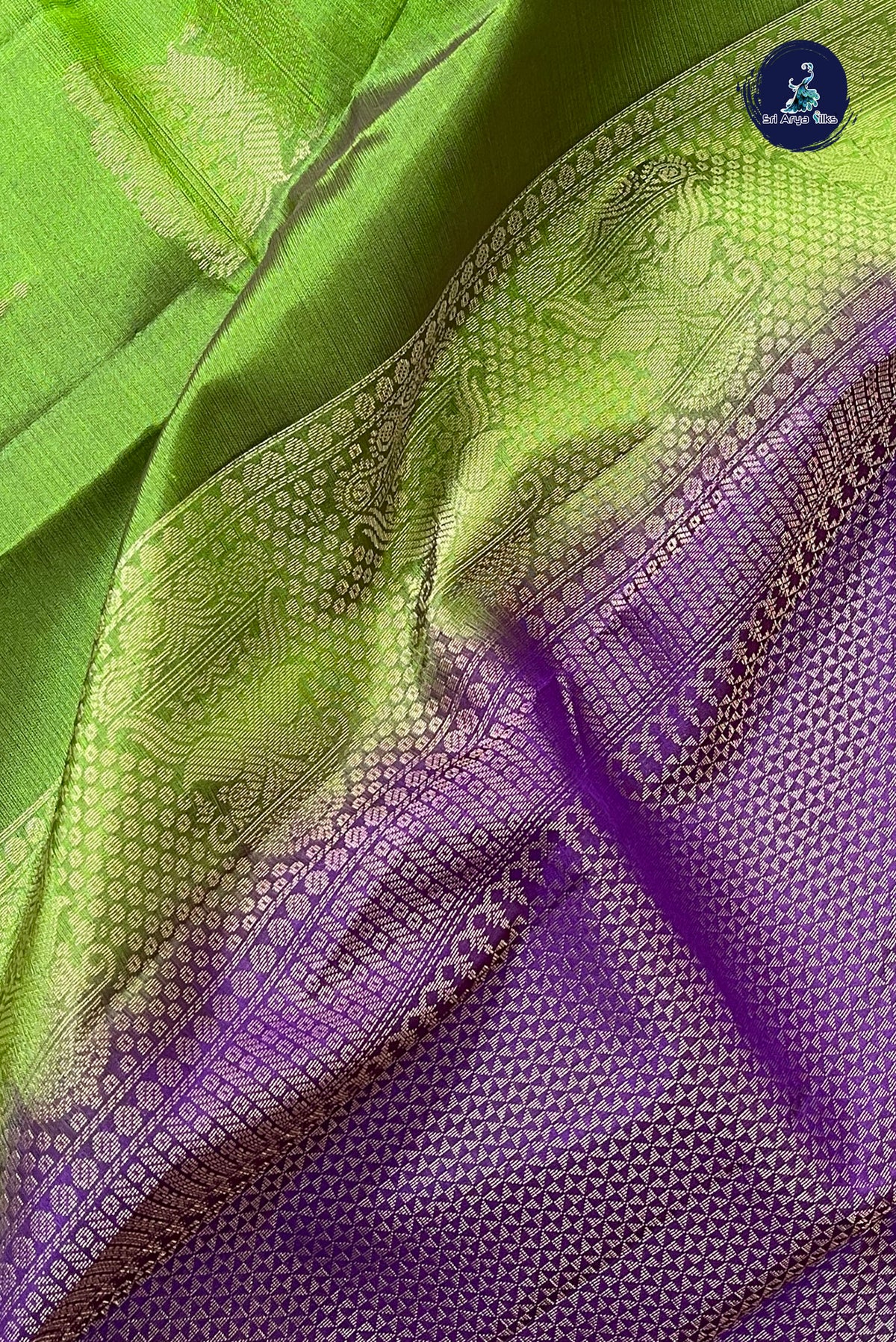 Green Half Pure Silk Saree With Zari Buttas Pattern