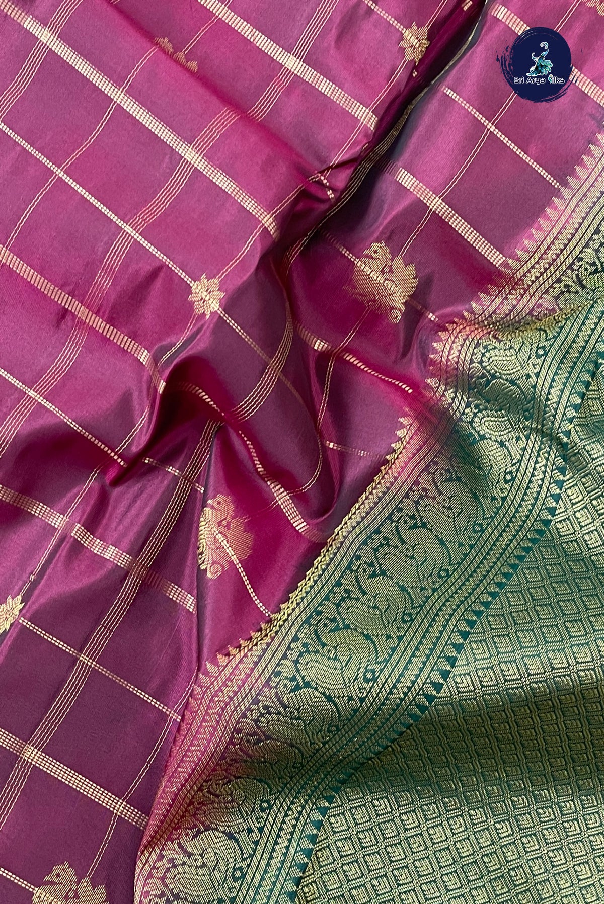 Arakku Half Pure Silk Saree With Zari Checked Pattern