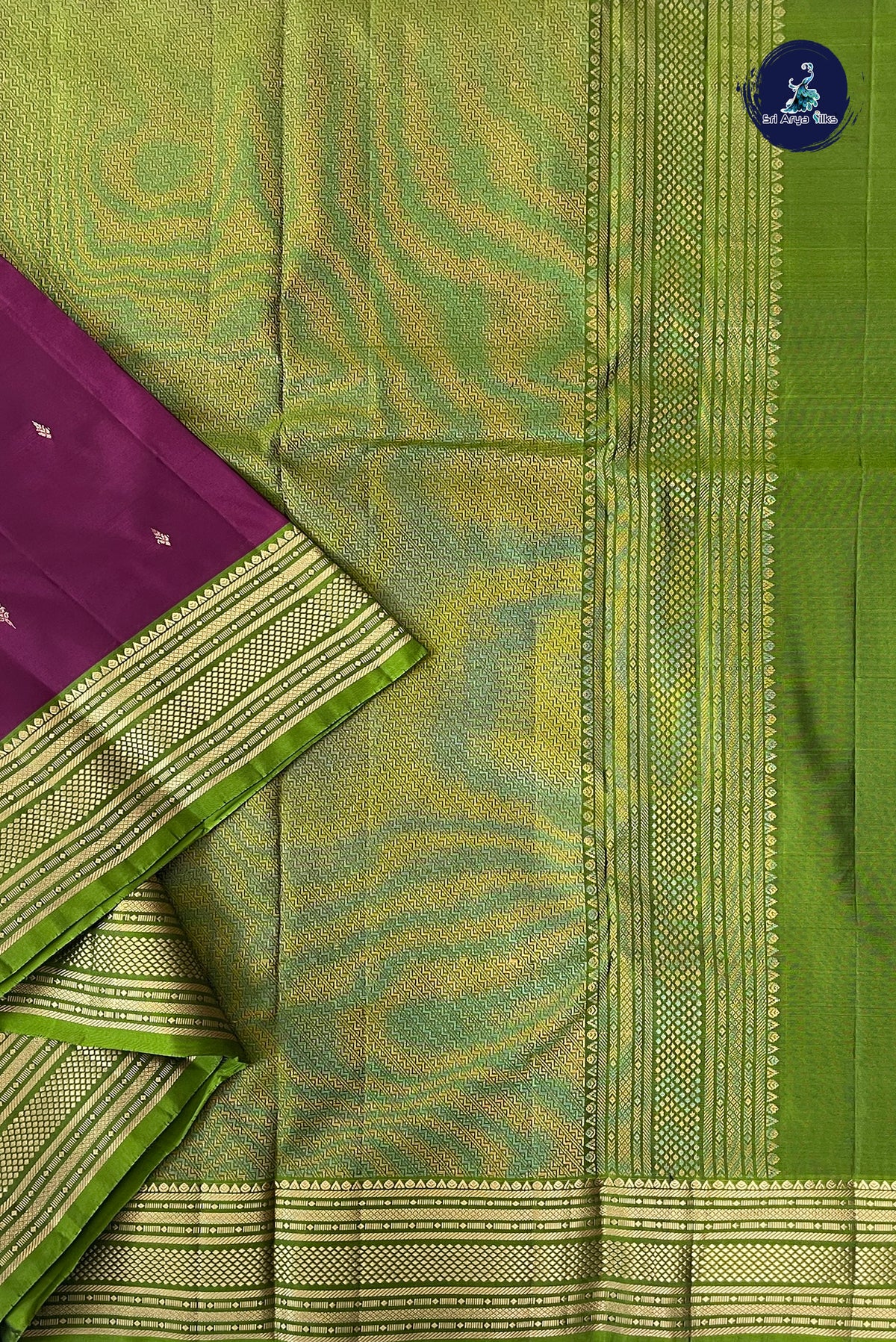 Dual Tone Maroon Half Pure Silk Saree With Zari Buttas Pattern