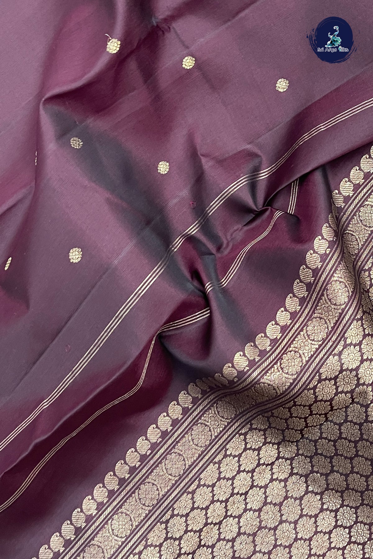 Brown Bridal Silk Saree With Zari Buttas Pattern