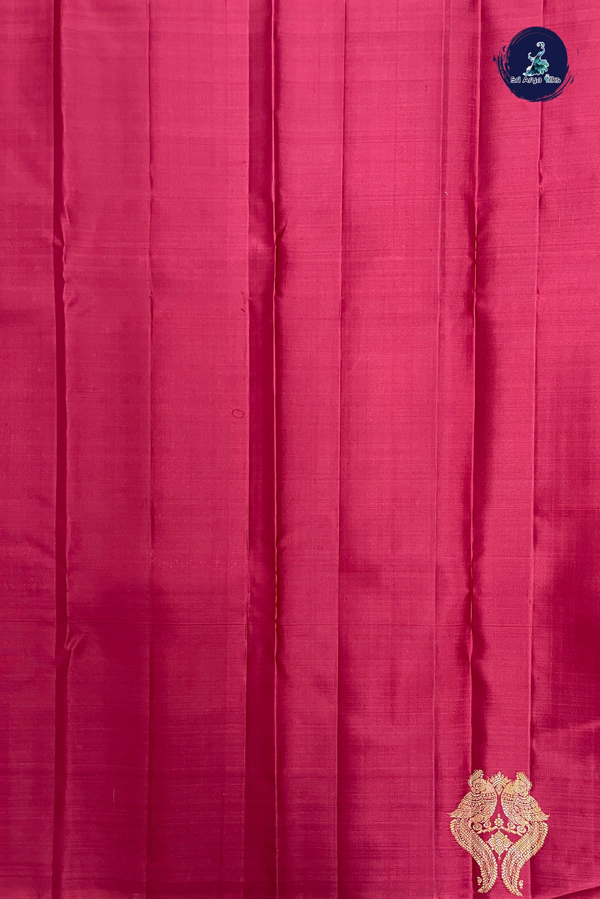 Pinkish Maroon Bridal Silk Saree With Stripes Pattern